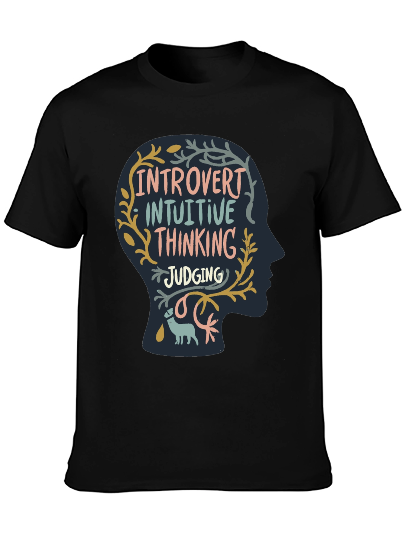 Black Introvert Personality T-Shirt view 3
