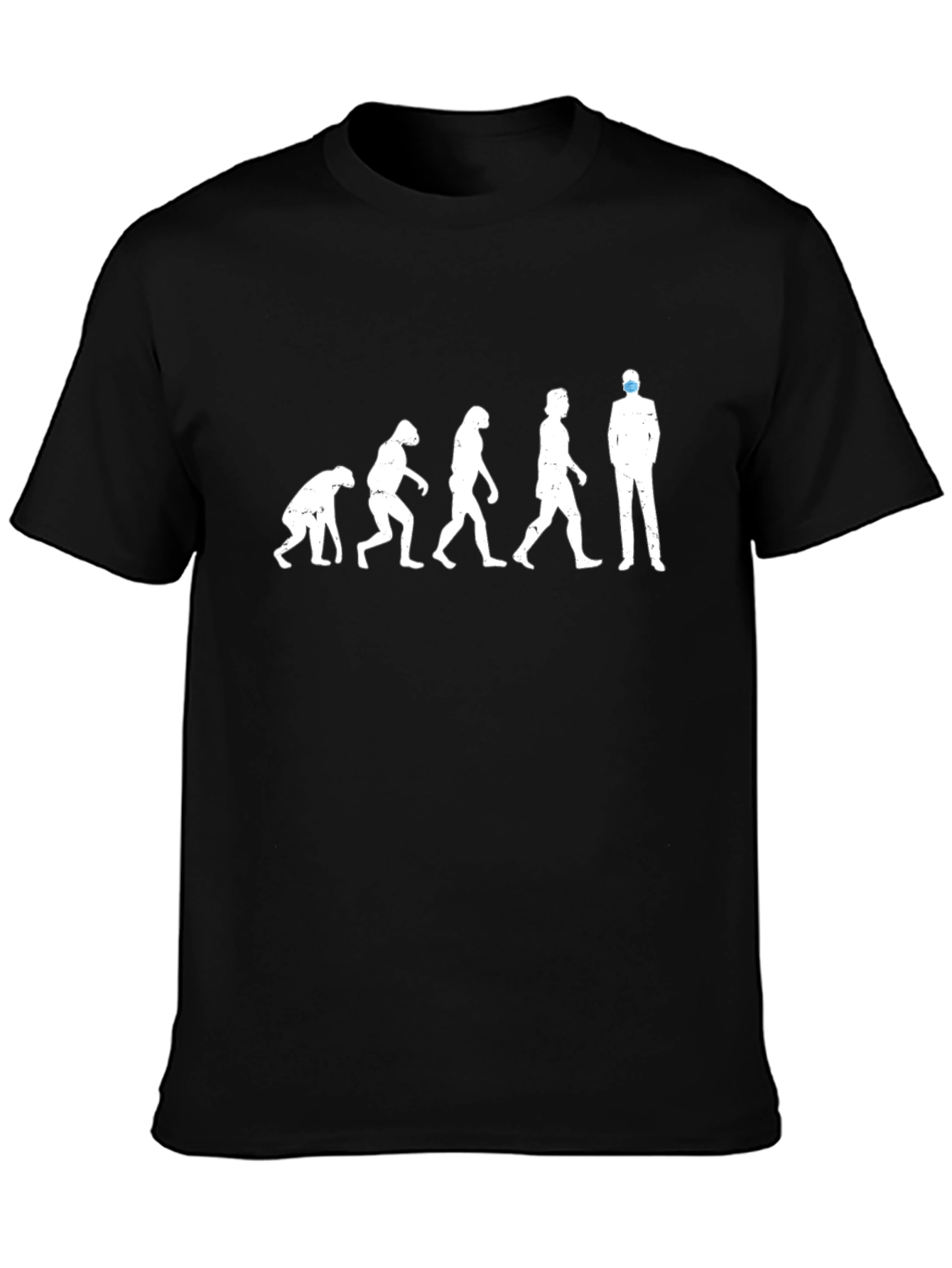 Black Evolution of Man T-Shirt - Masked Man view 3