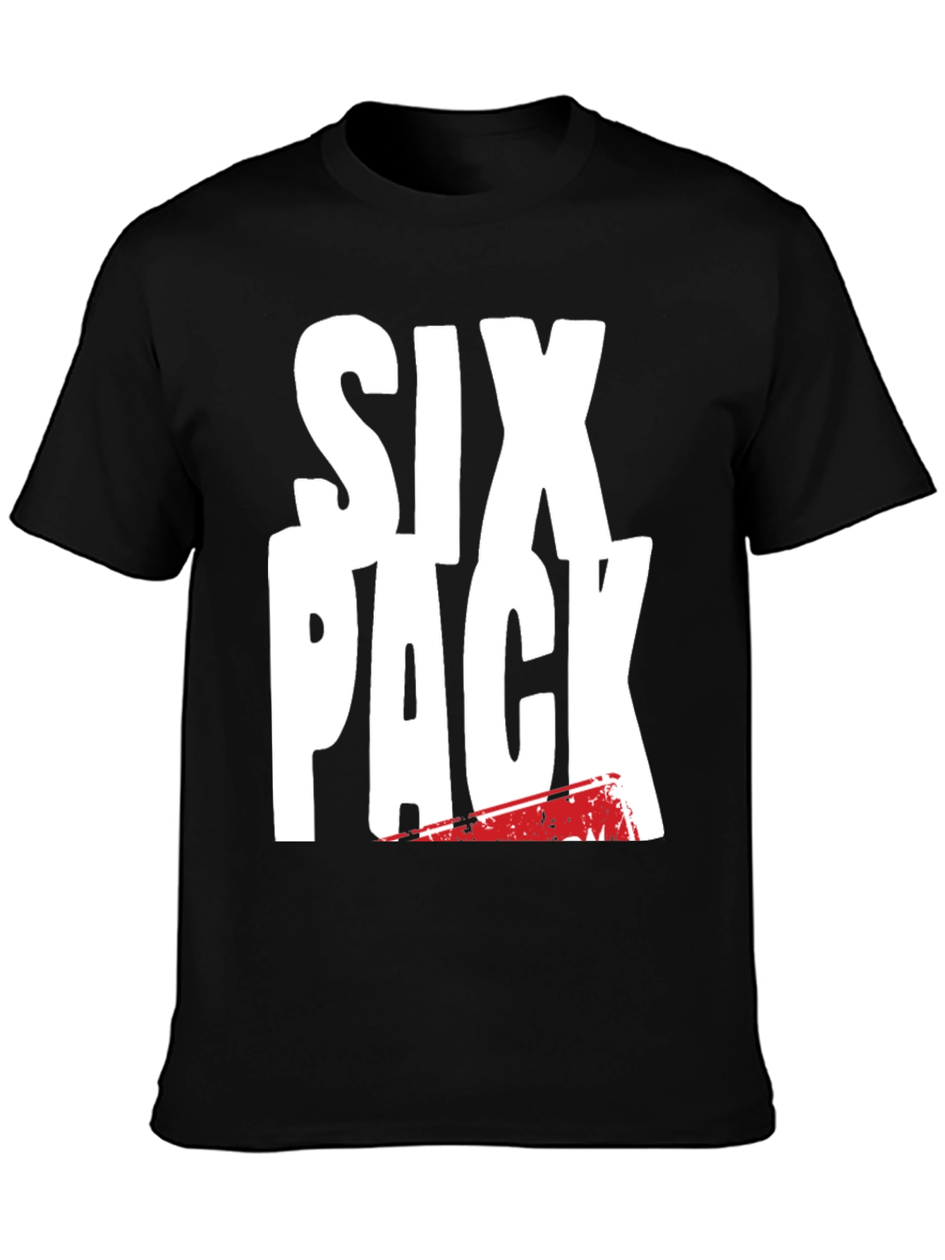 Black Six Pack Graphic Tee - Black Cotton T-Shirt view 3
