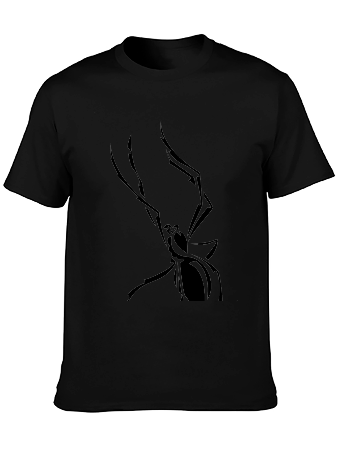 Black Men's Black Spider Graphic Tee view 3