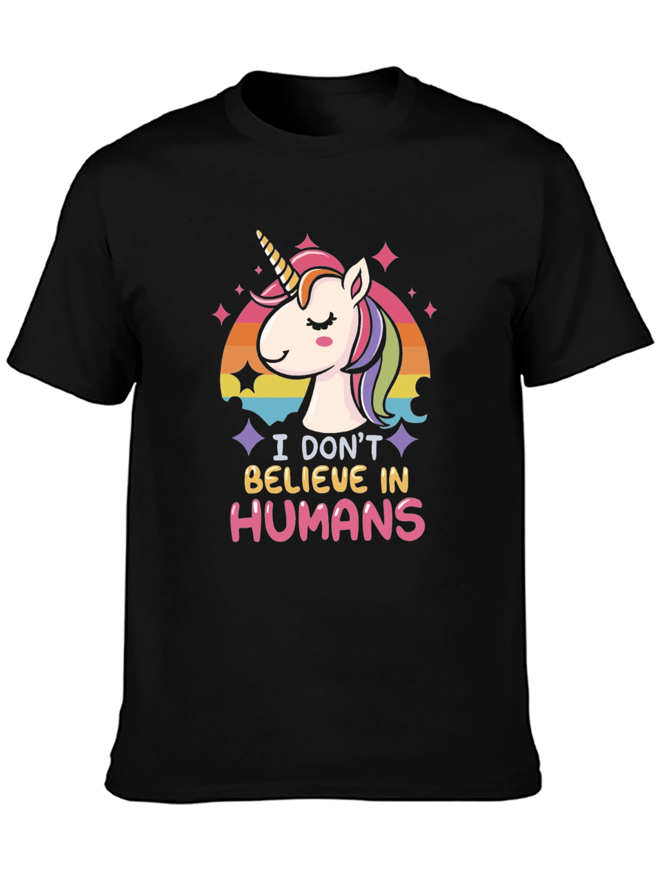 Black Unicorn 'I Don't Believe in Humans' Graphic Tee view 3