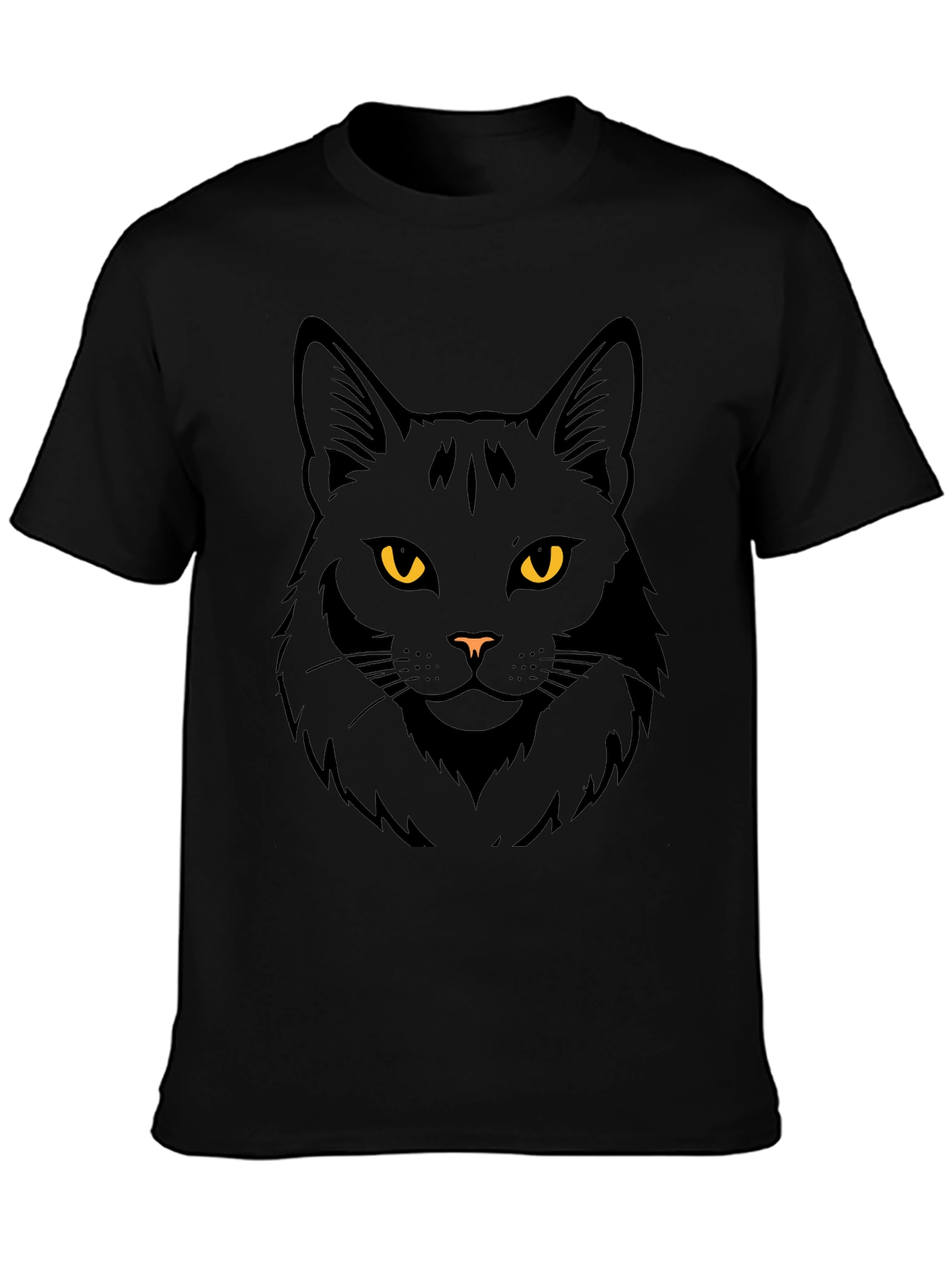 Black Black Cat Graphic Tee - Men's Casual Crew Neck T-Shirt view 3