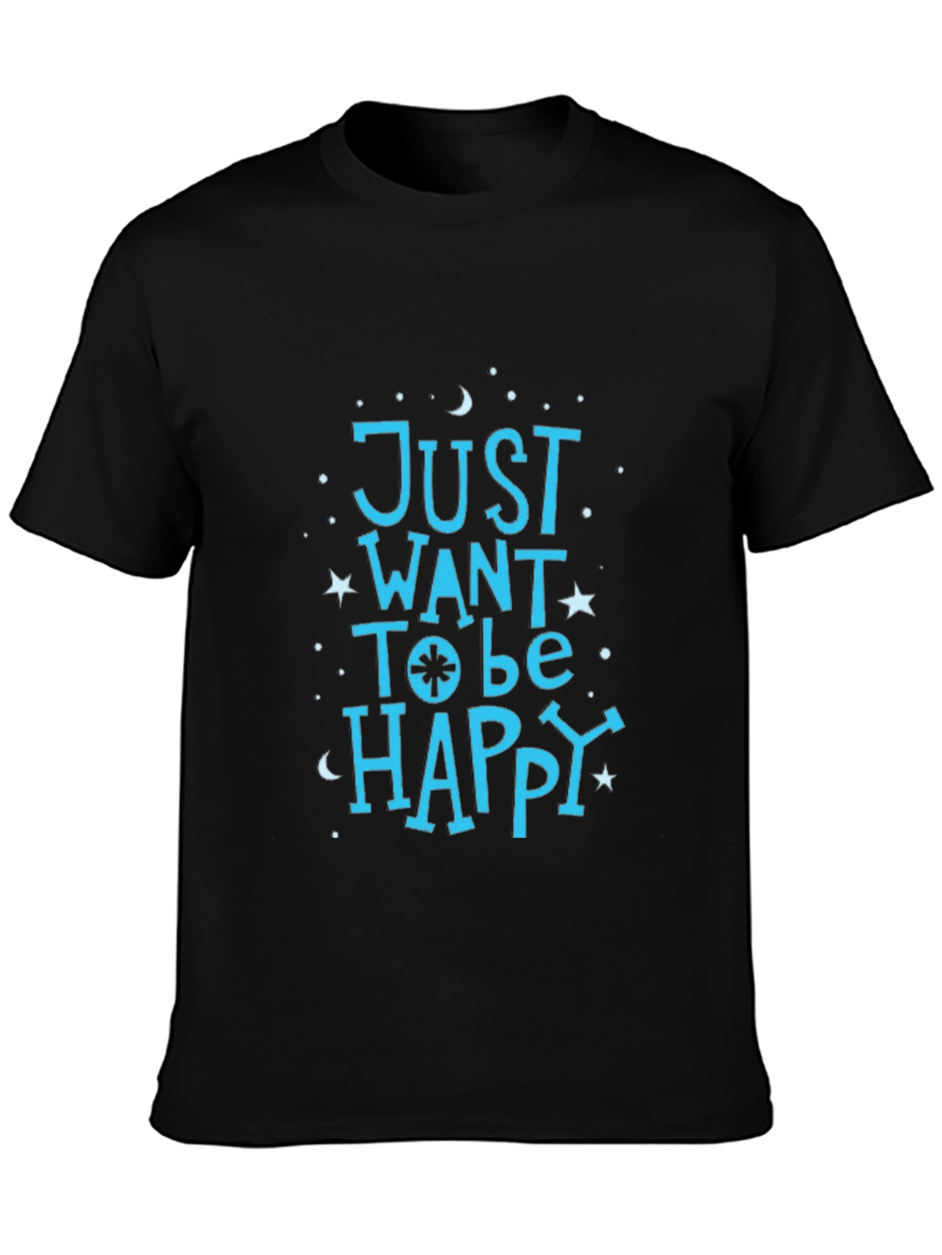 Black Just Want To Be Happy Tee view 3