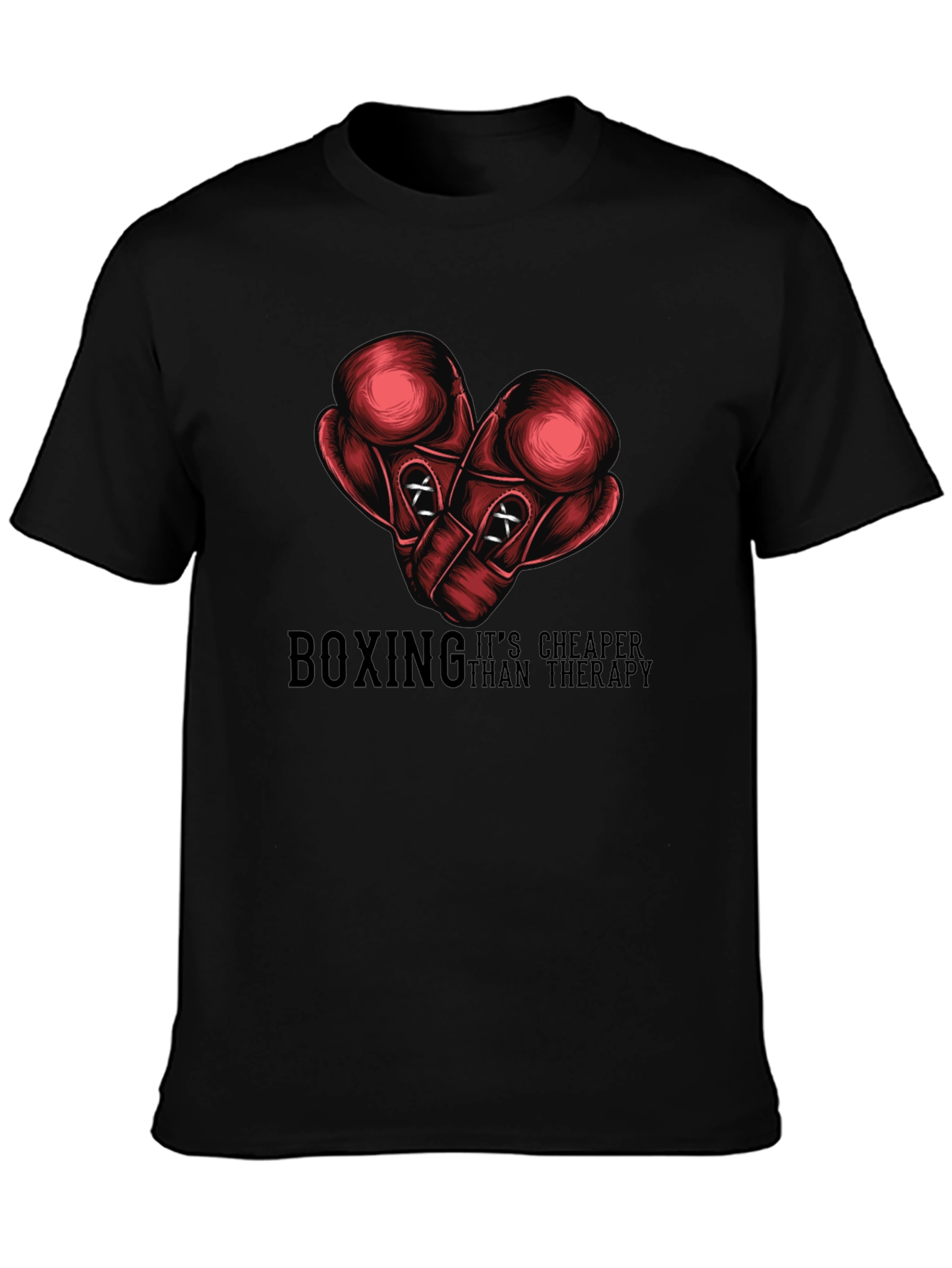Black Boxing Cheaper Than Therapy Graphic Tee view 3