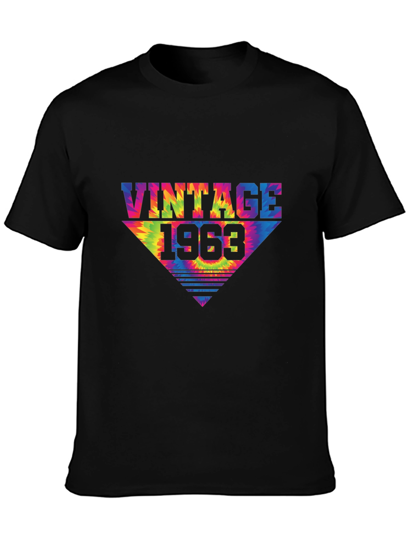 Black Vintage 1963 Tie Dye T-Shirt - Retro Style view 3
