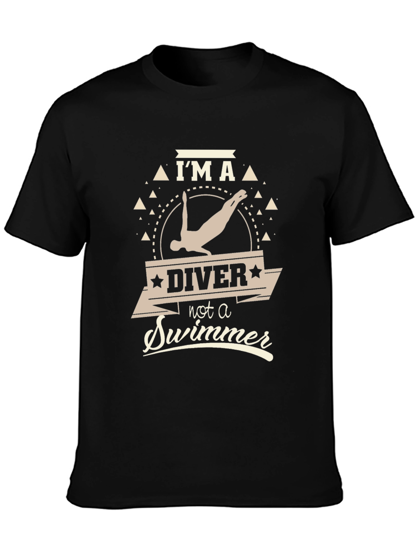 Black I'm A Diver Not A Swimmer T-Shirt view 3