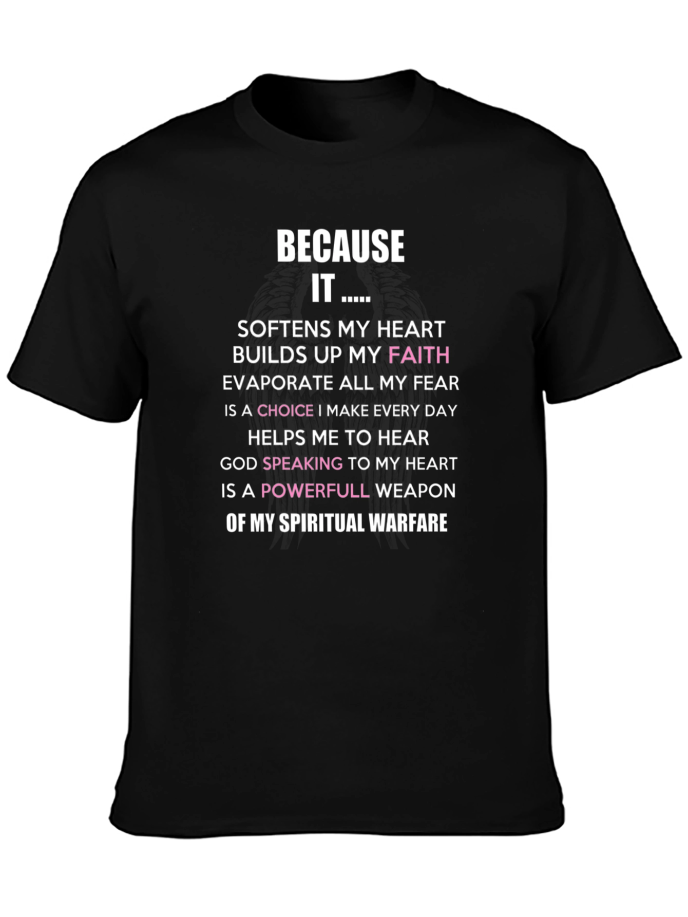 Black Faith-Based Spiritual Warfare T-Shirt view 3