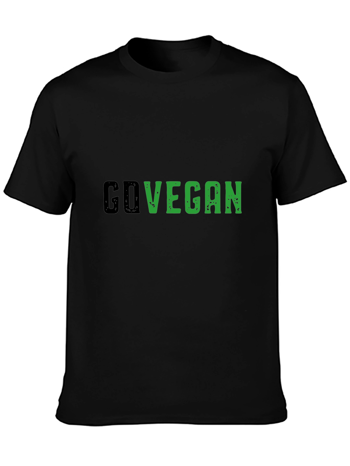 Black Go Vegan Black Tee - Stylish Vegan Statement Shirt view 3