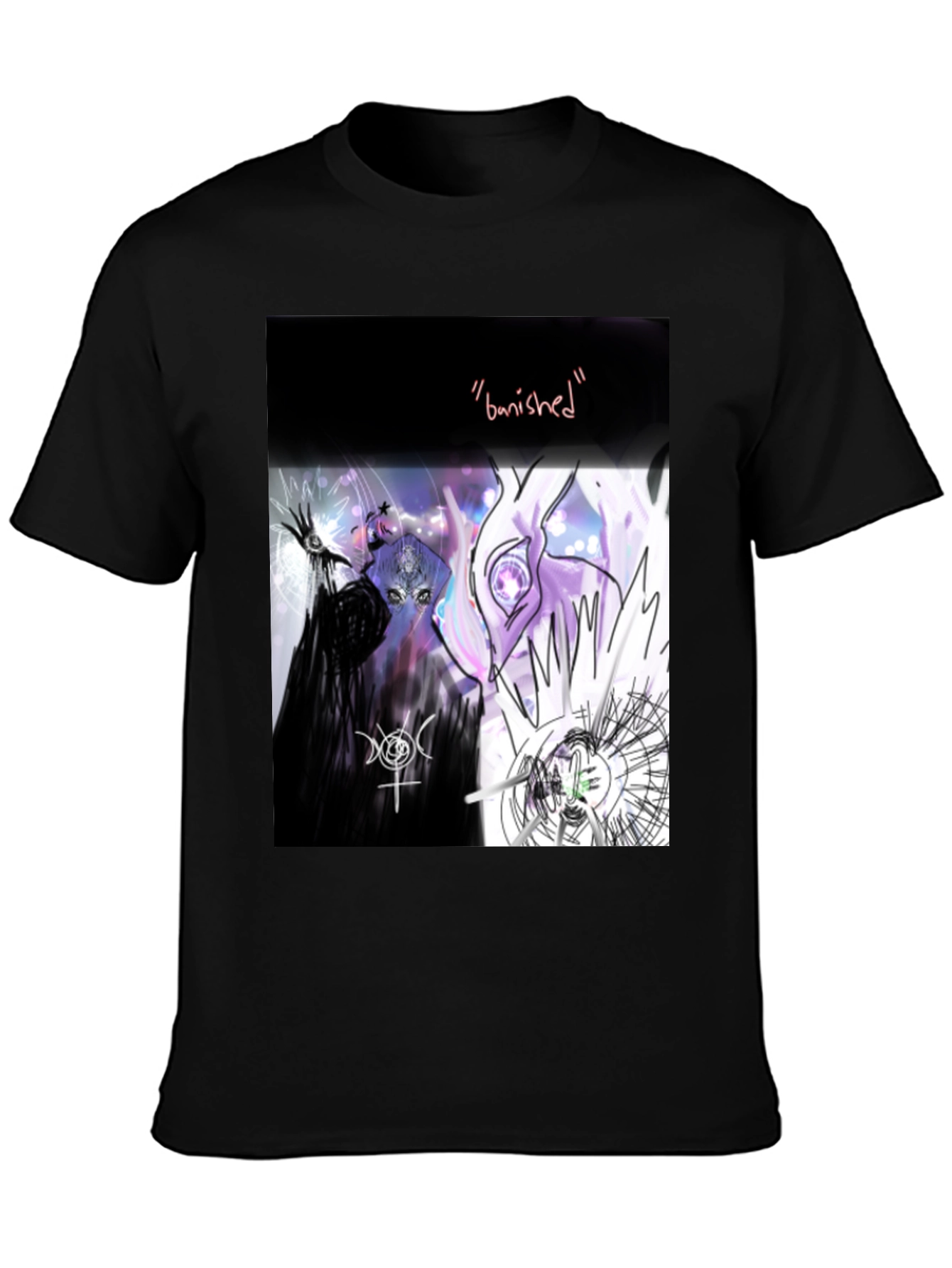 Black Banishment Graphic Tee - Unique Art T-Shirt view 3
