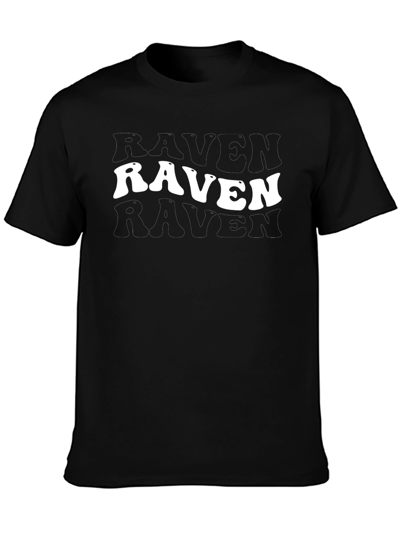 Black Raven Graphic Print Black T-Shirt view 3