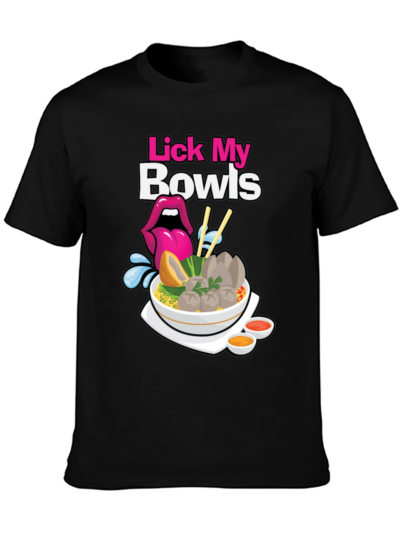Black Lick My Bowls Graphic T-Shirt view 3