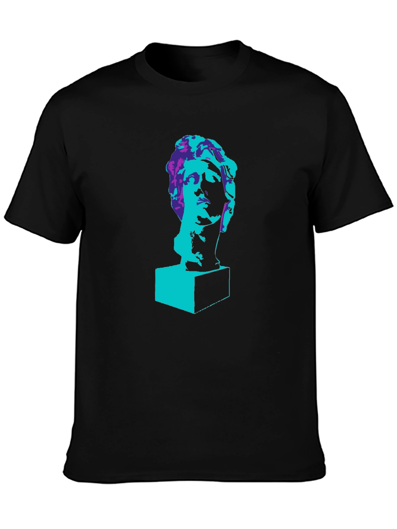 Black Statue Head Graphic T-Shirt - Trendy Artistic Tee view 3