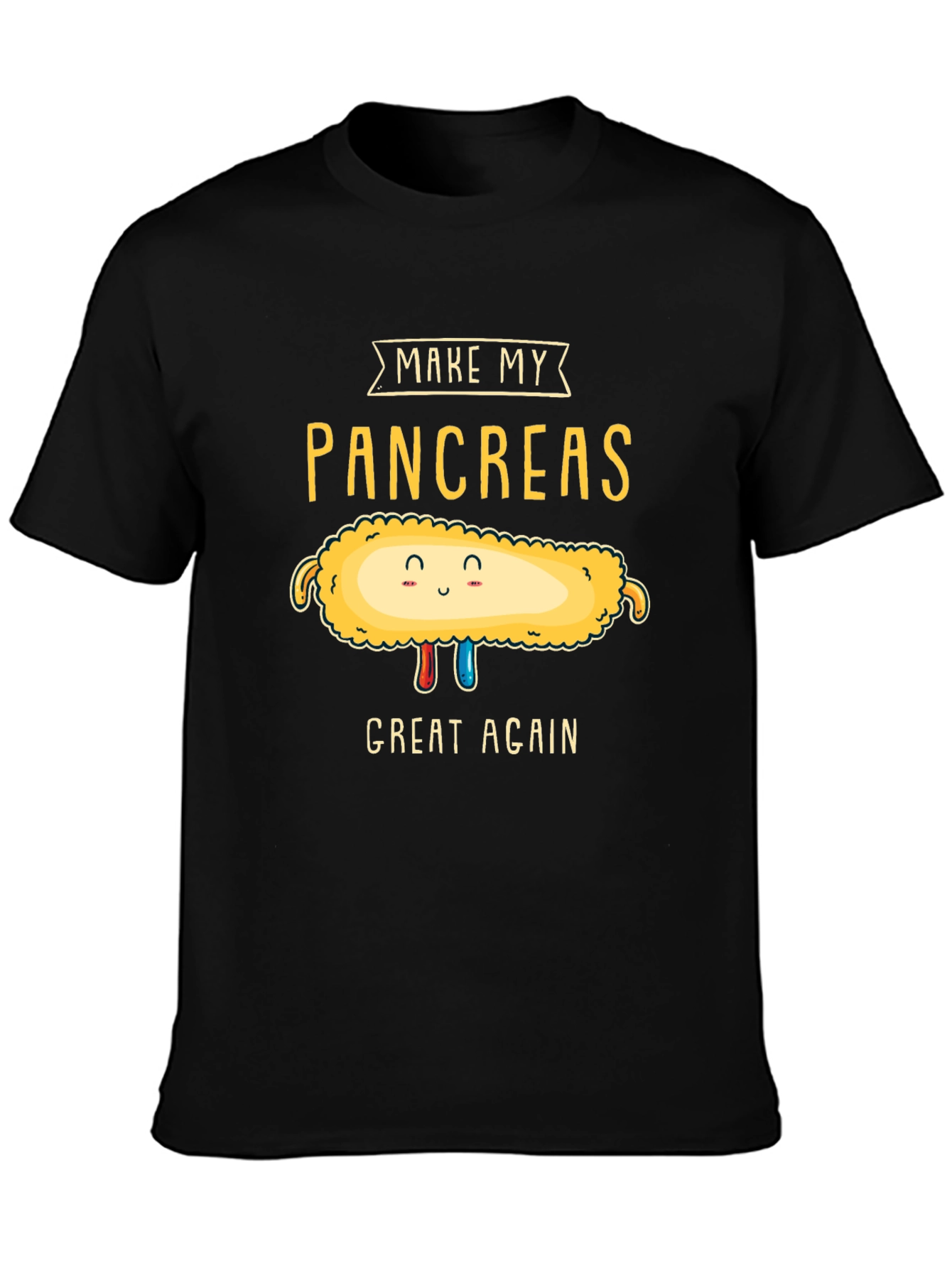 Black Make My Pancreas Great Again Black T-Shirt view 3