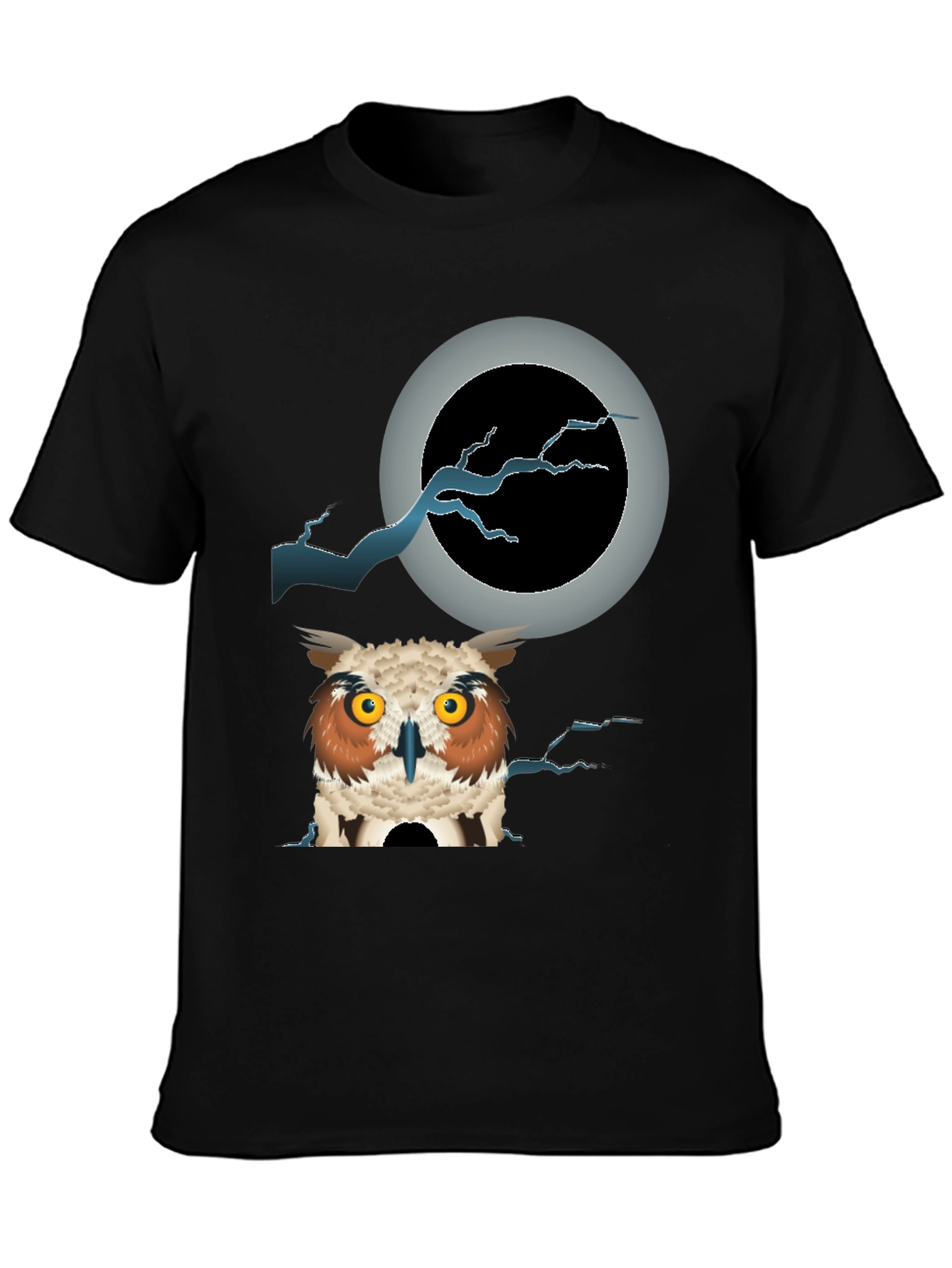 Black Owl Moon T-Shirt - Unique Graphic Tee view 3