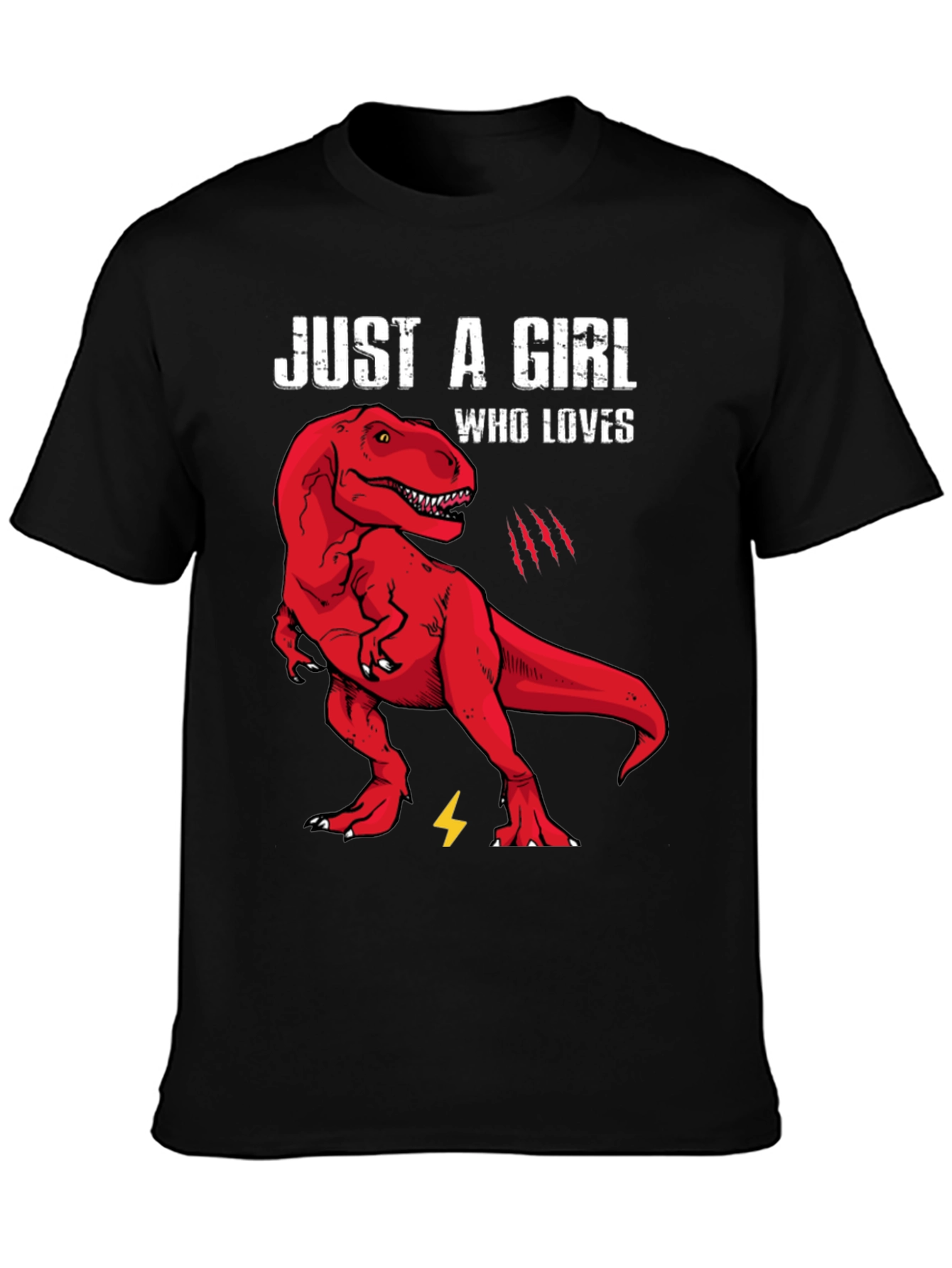 Black Girl Loves Dinosaurs T-Shirt view 3
