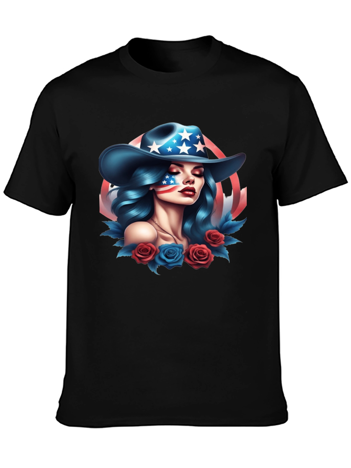 Black American Girl Graphic Tee - Patriotic Style view 3