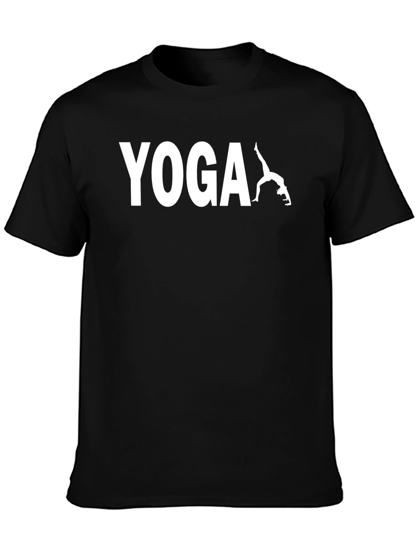 Black Yoga Pose Graphic T-Shirt - Men's Black Tee view 3