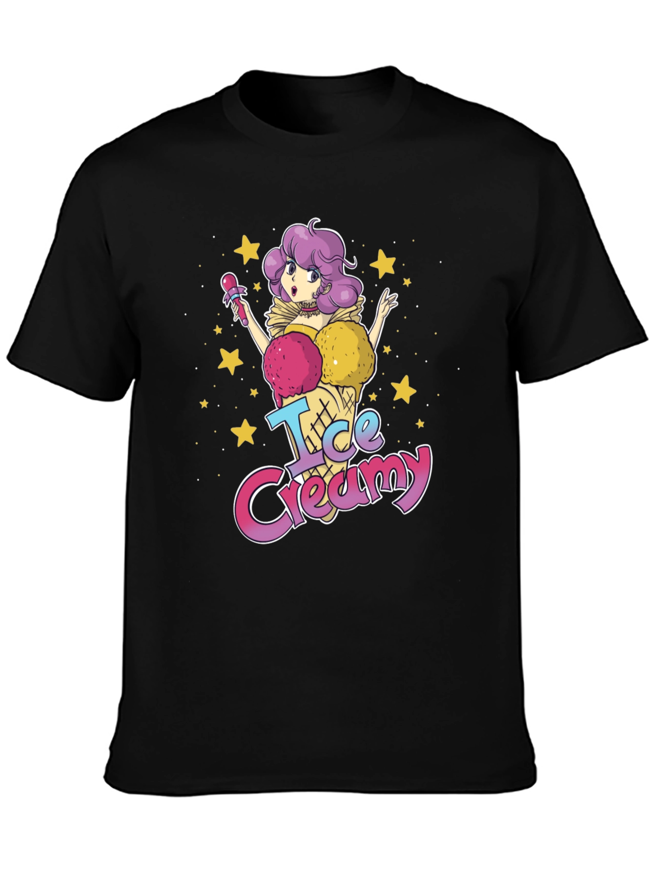 Black Ice Creamy Anime T-Shirt - Sweet & Stylish Tee view 3
