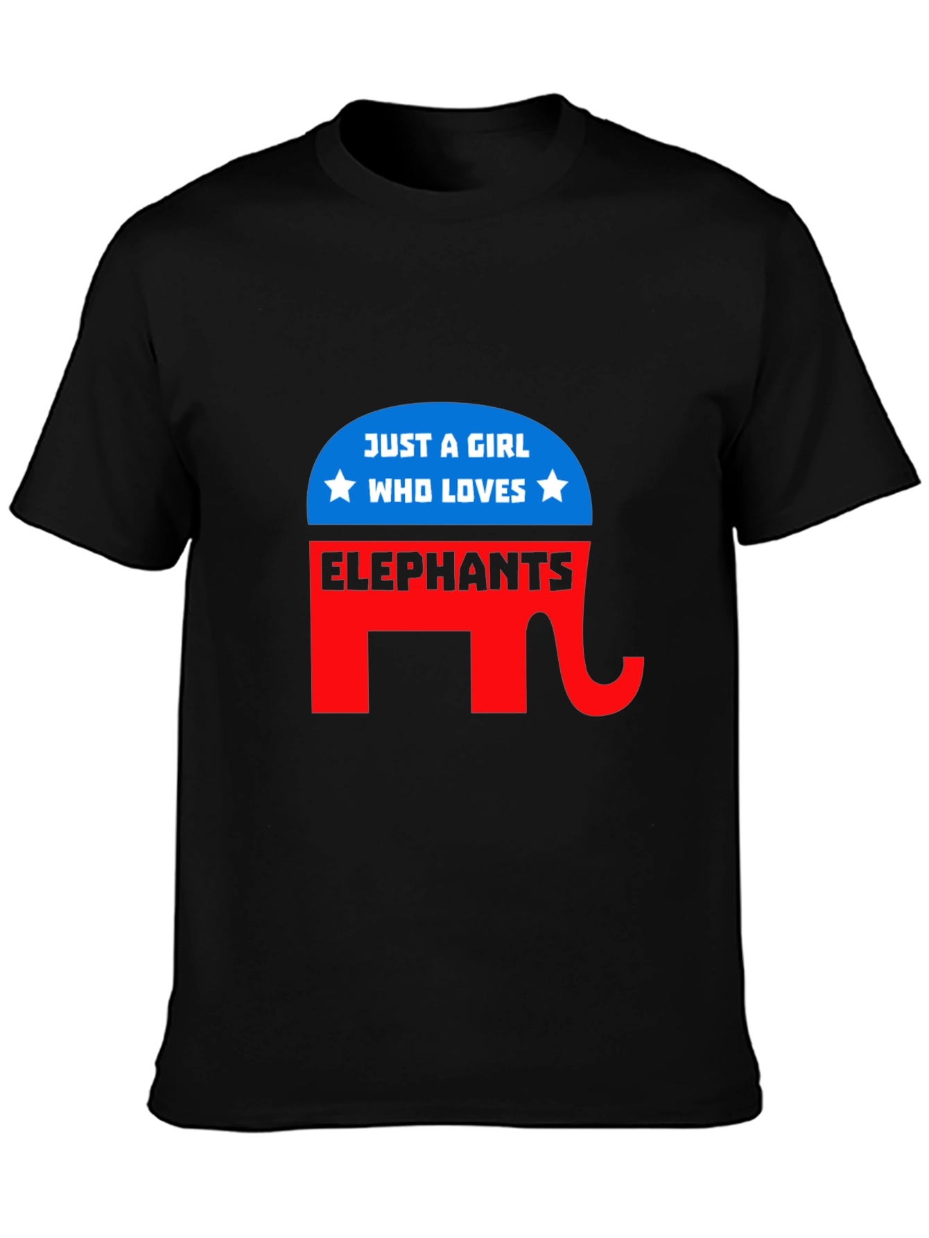 Black Girl Loves Elephants T-Shirt view 3