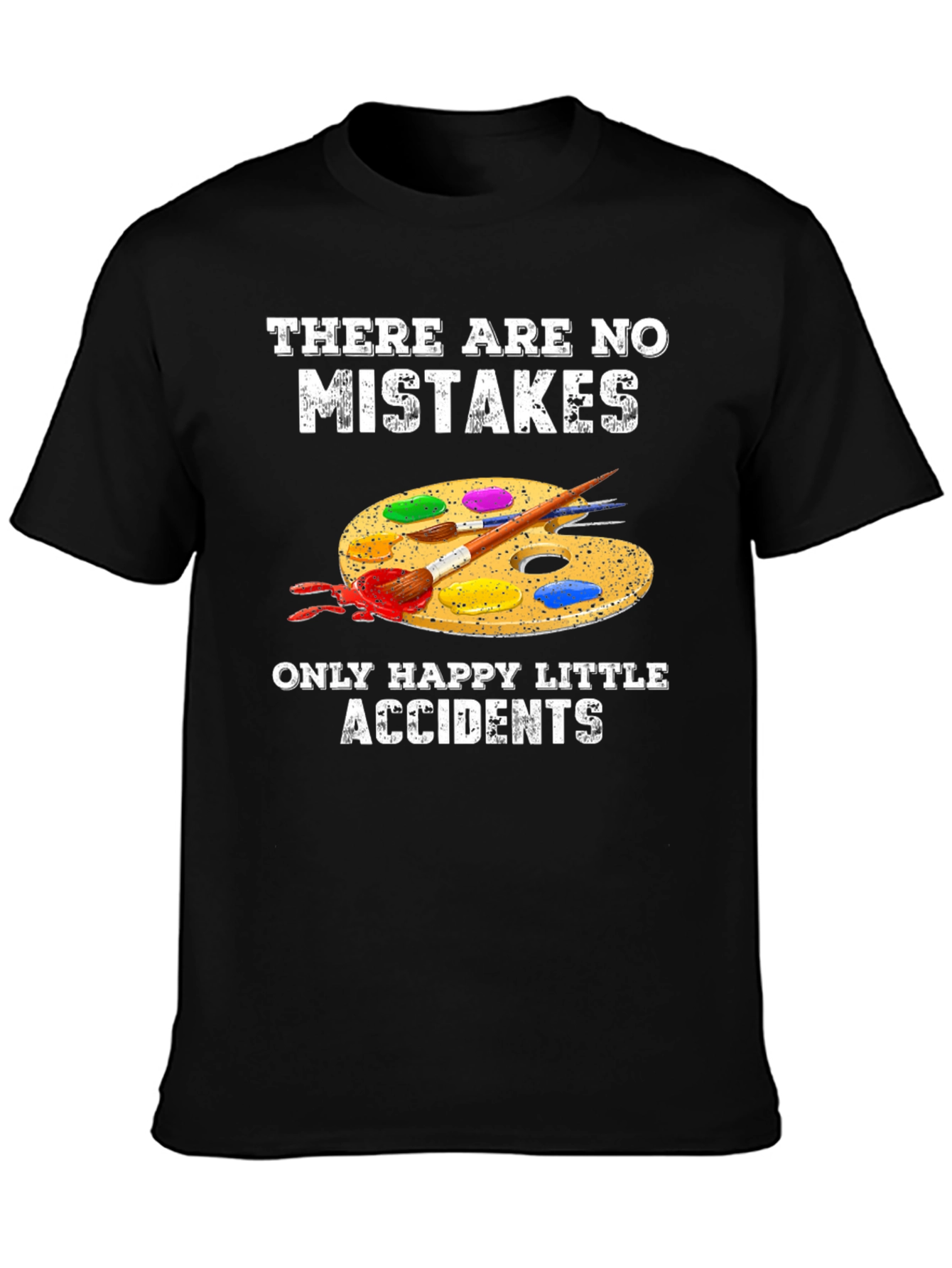 Black Happy Little Accidents T-Shirt - Funny Painter Tee view 3