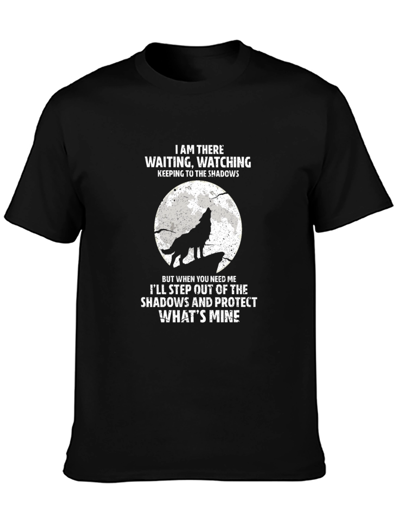 Black Wolf Shadows T-Shirt - Protect What's Mine view 3