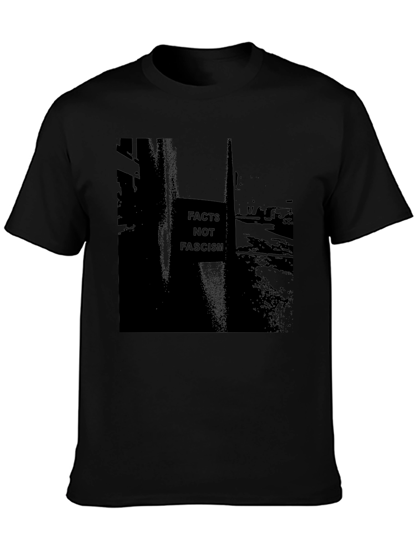 Black Facts Not Fascism Graphic Tee view 3