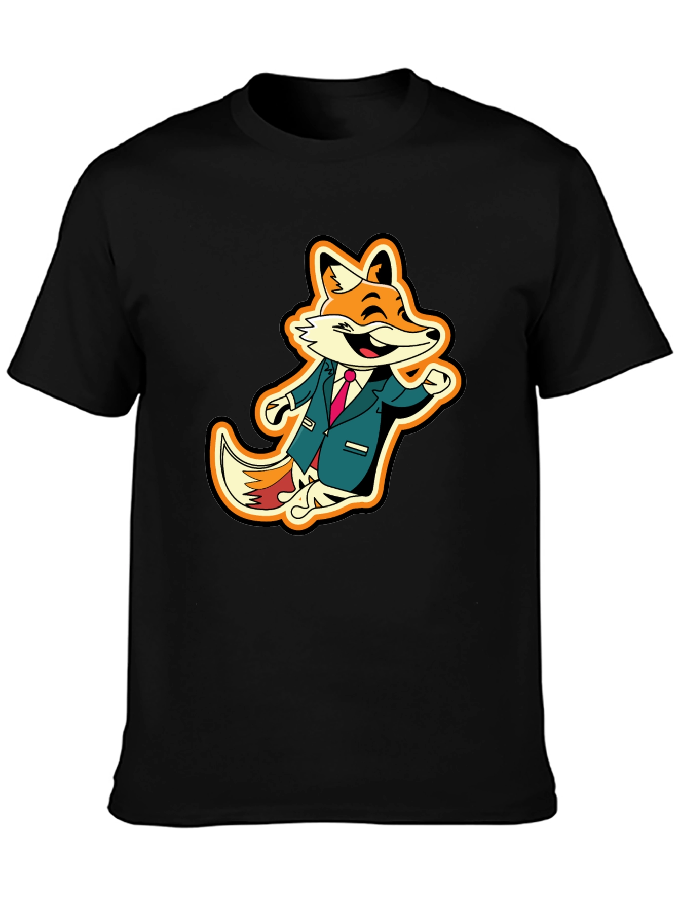 Black Fox in Suit Graphic Tee - Stylish Animal T-Shirt view 3