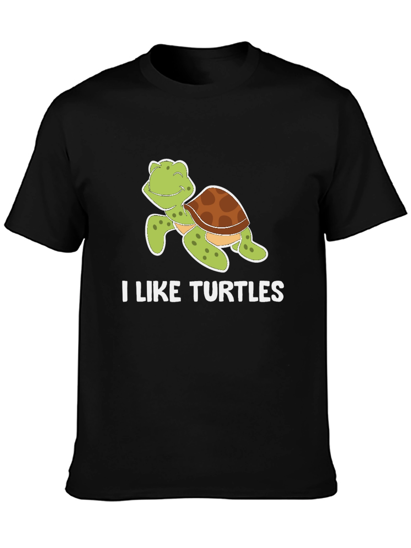 Black I Like Turtles T-Shirt view 3