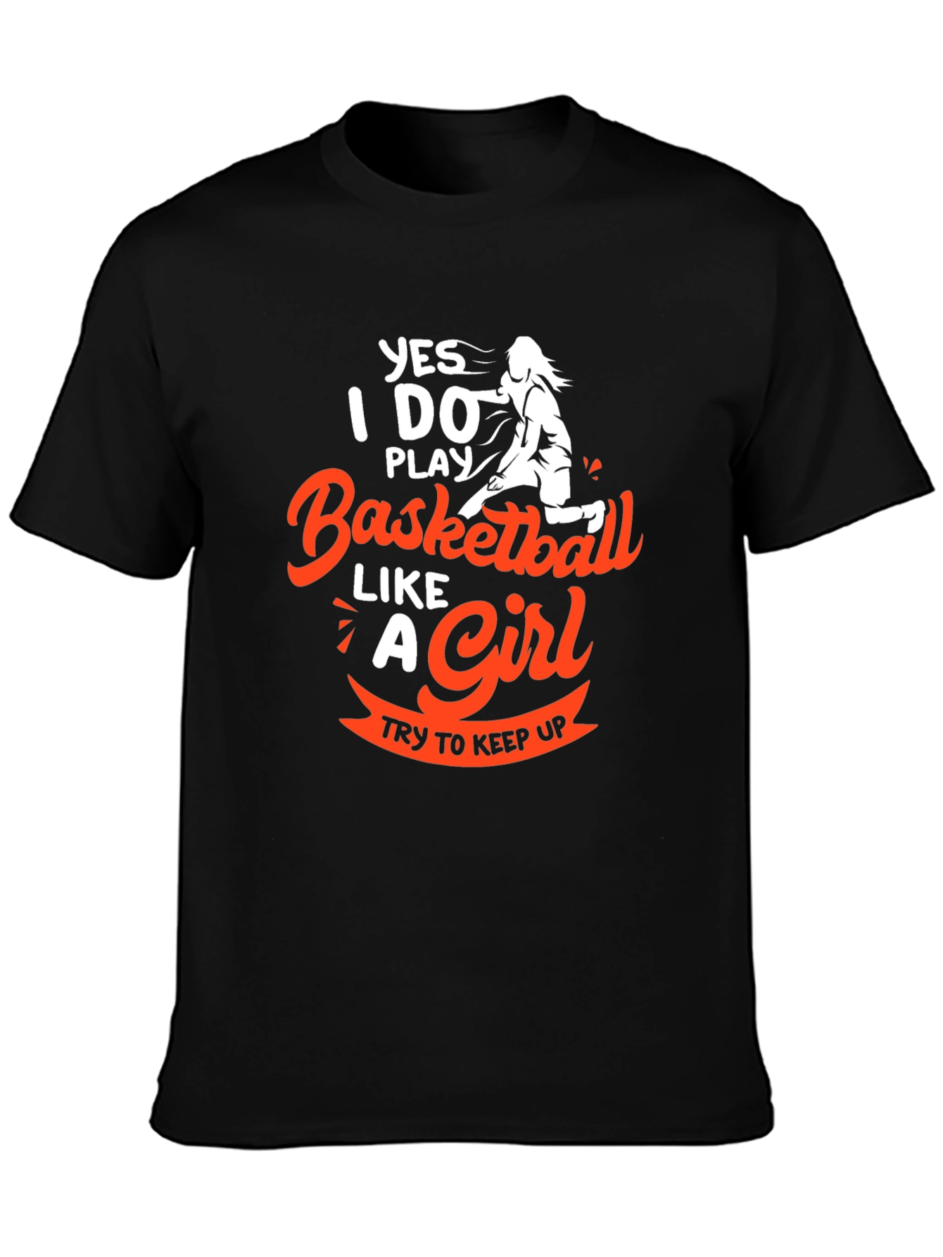 Black Basketball Like a Girl T-Shirt view 3