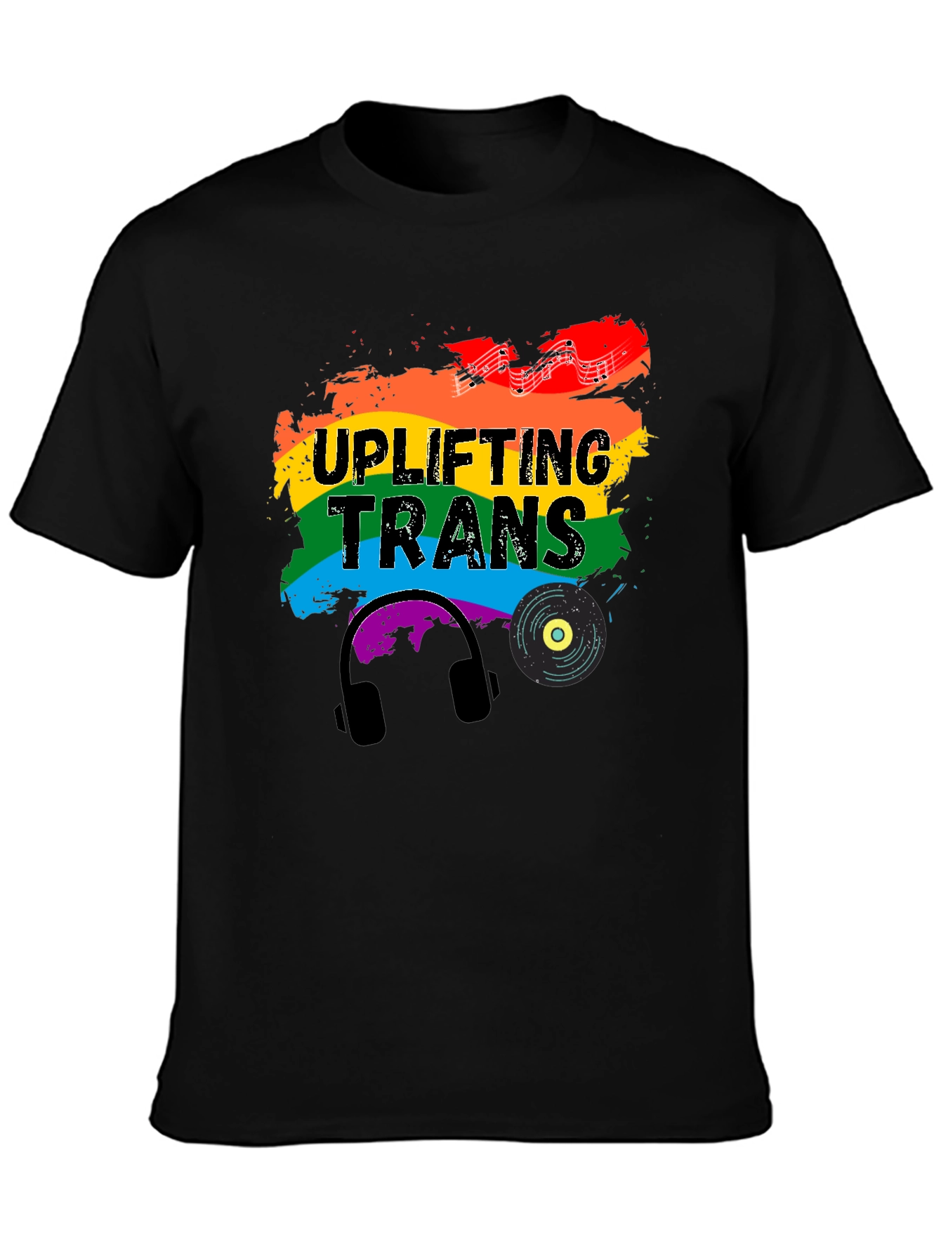 Black Uplifting Trans Pride T-Shirt view 3