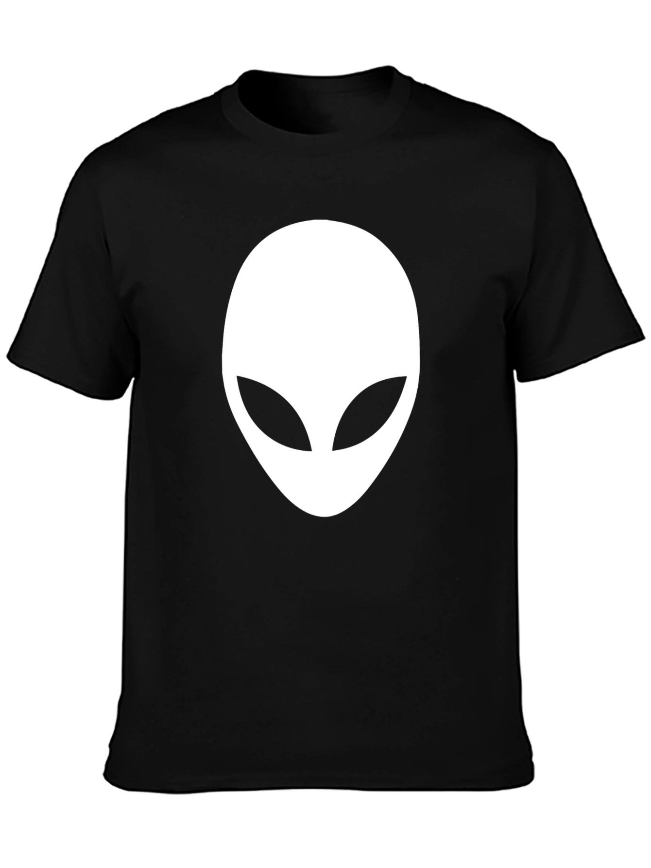 Black Alien Head Graphic Black T-Shirt view 3