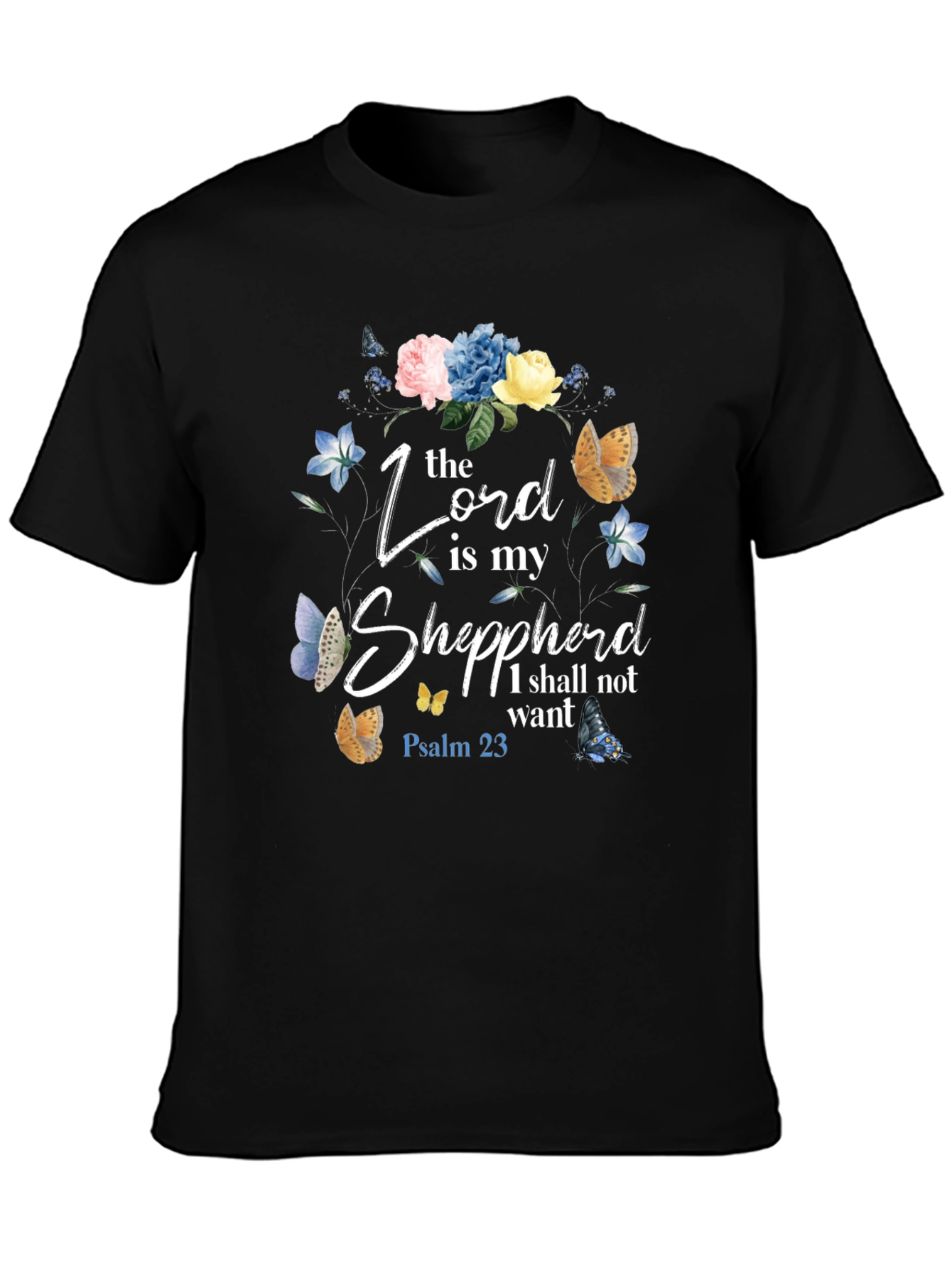 Black The Lord is my Shepherd T-Shirt view 3