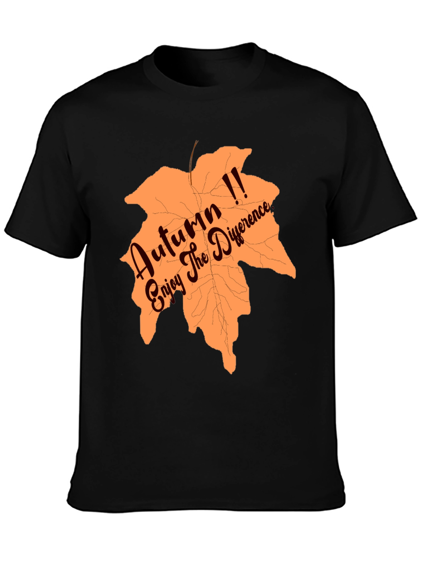 Black Autumn Leaf T-Shirt - Enjoy the Difference! view 3