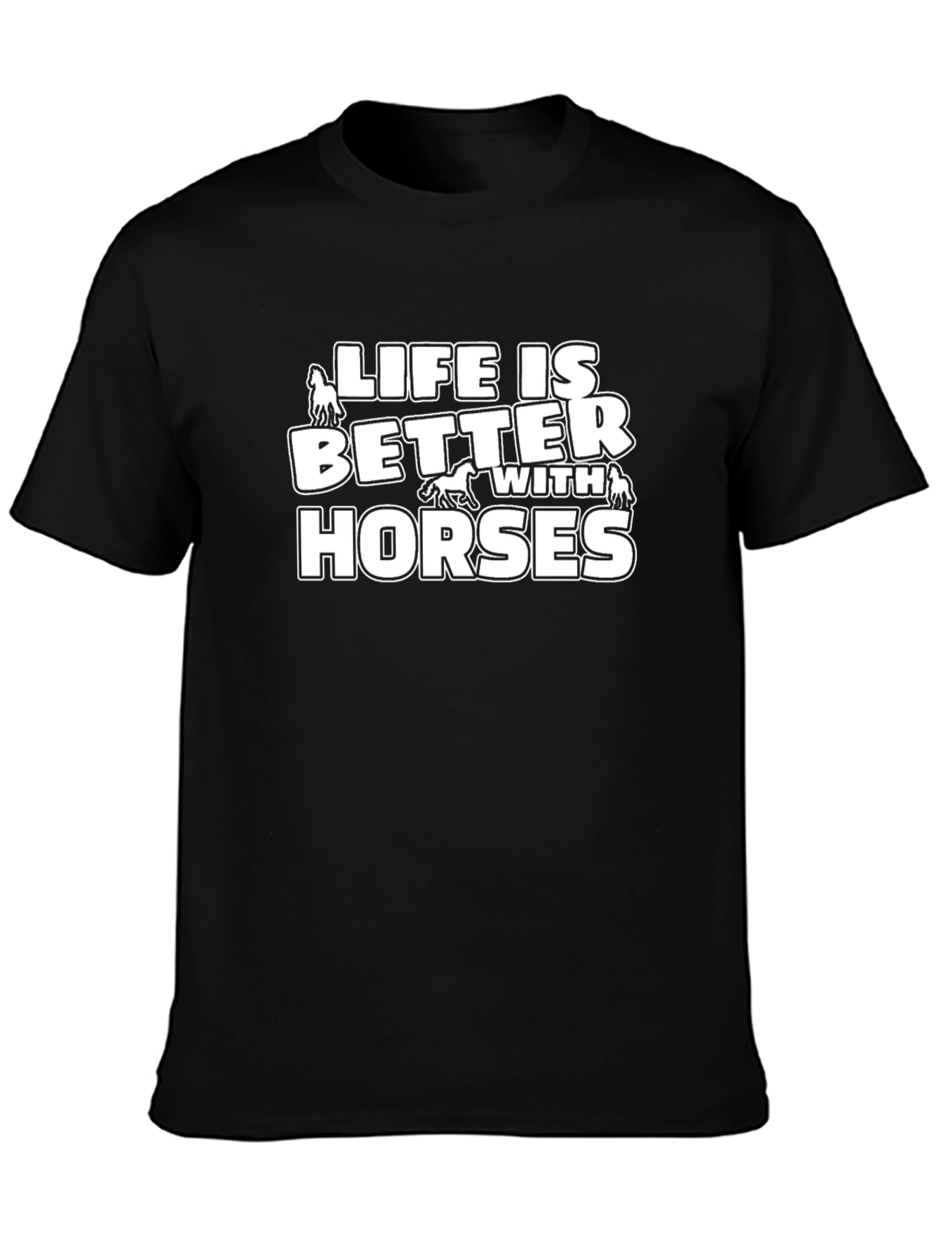 Black Life is Better with Horses Graphic Tee view 3