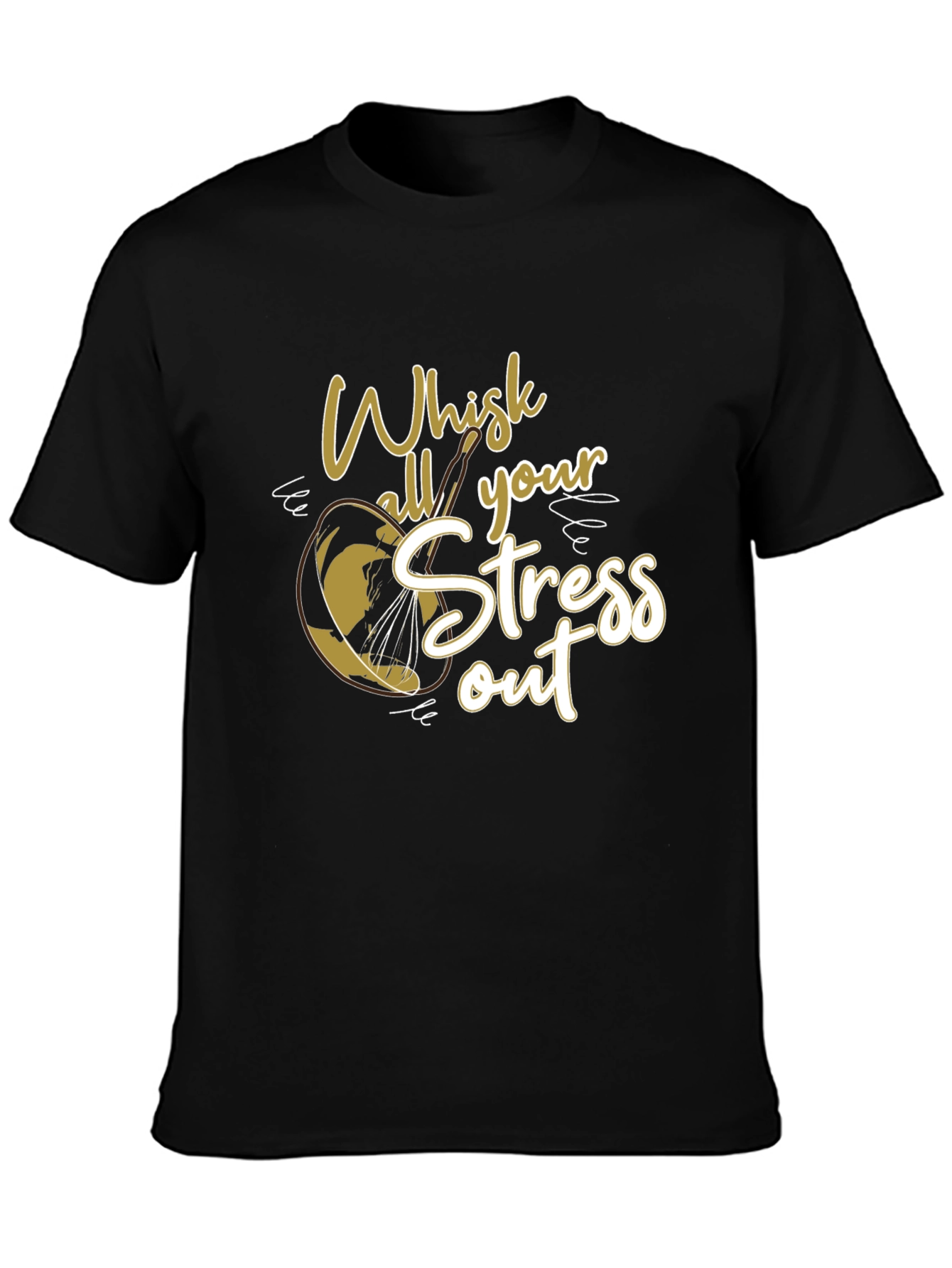 Black Whisk Your Stress Out Graphic T-Shirt view 3