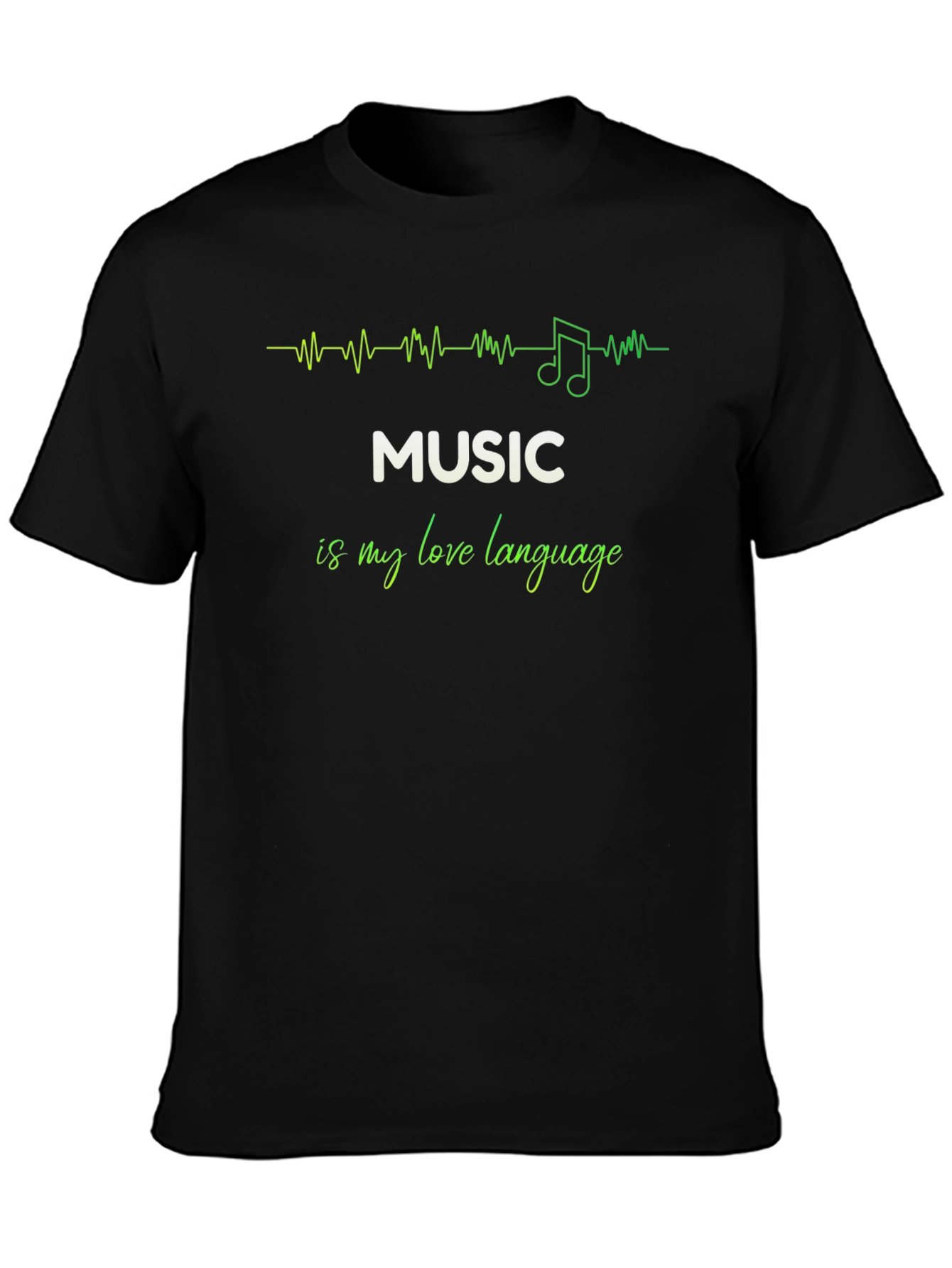 Black Music is My Love Language Black T-Shirt view 3