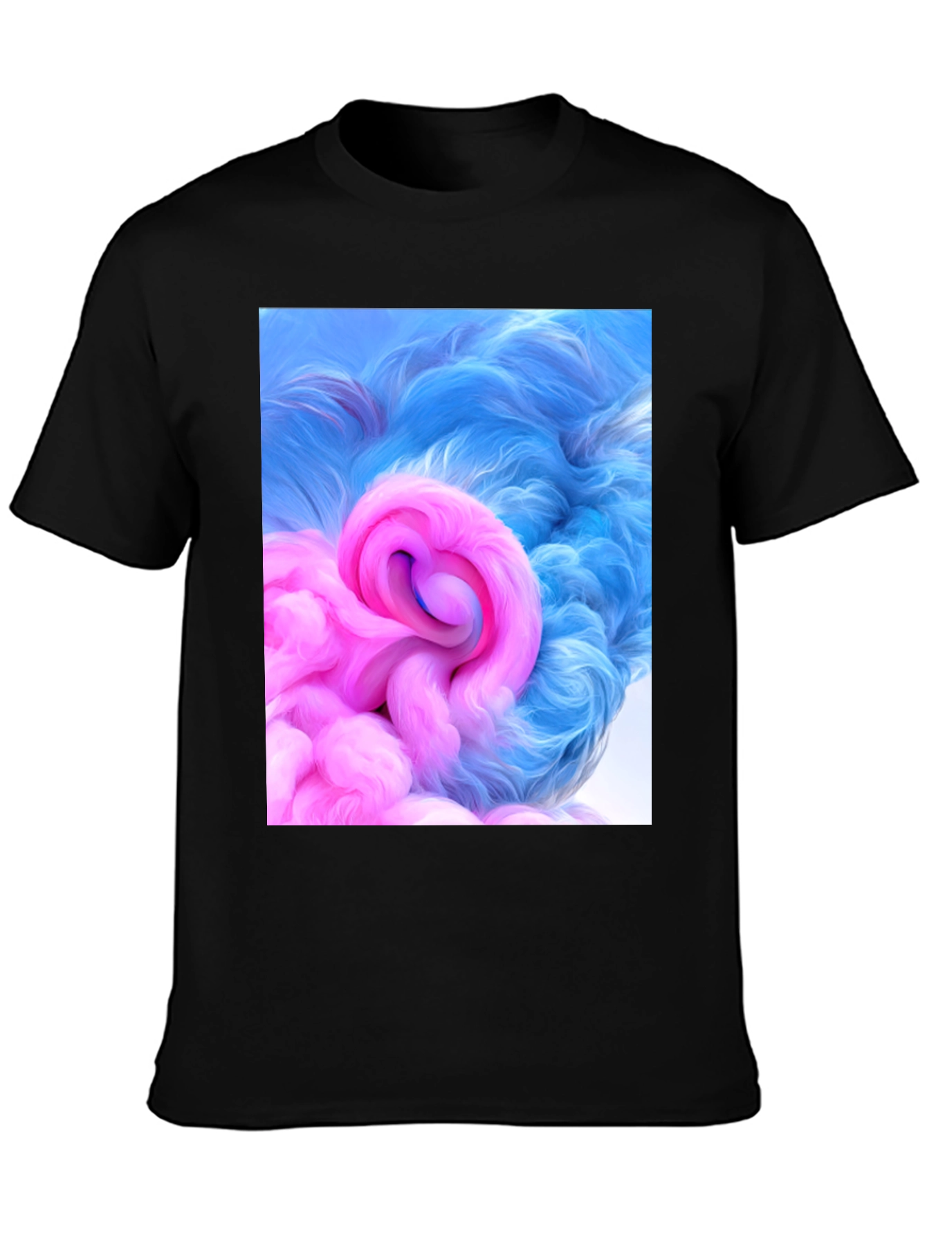 Black Abstract Swirl Graphic Tee - Modern Art T-Shirt view 3