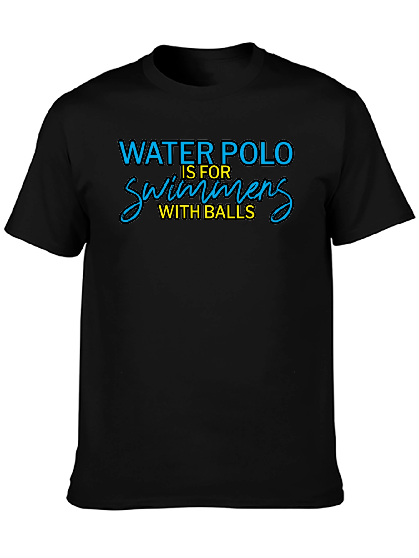 Black Water Polo Swimmers T-Shirt - Funny Sports Tee view 3