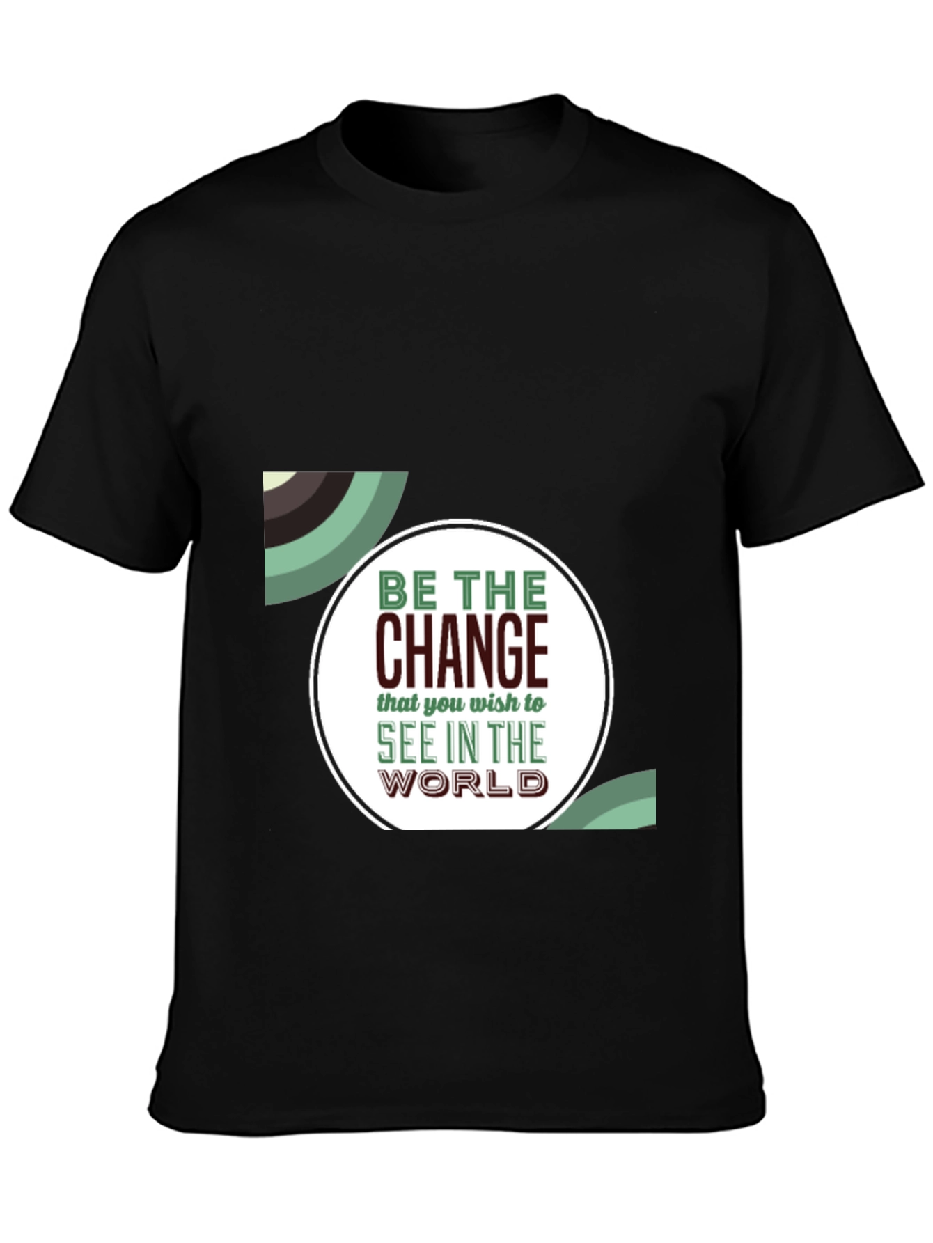 Black Inspirational Graphic T-Shirt - Be The Change view 3