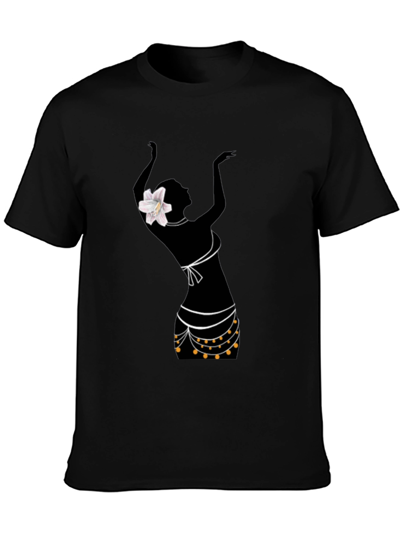 Black Silhouette Dancer Graphic Tee - Stylish Black T-Shirt view 3