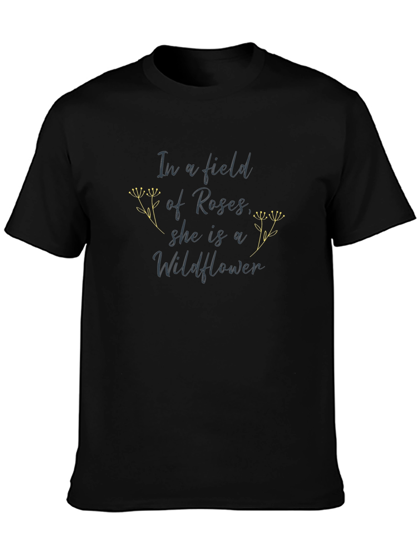 Black Wildflower Graphic T-Shirt - Black view 3