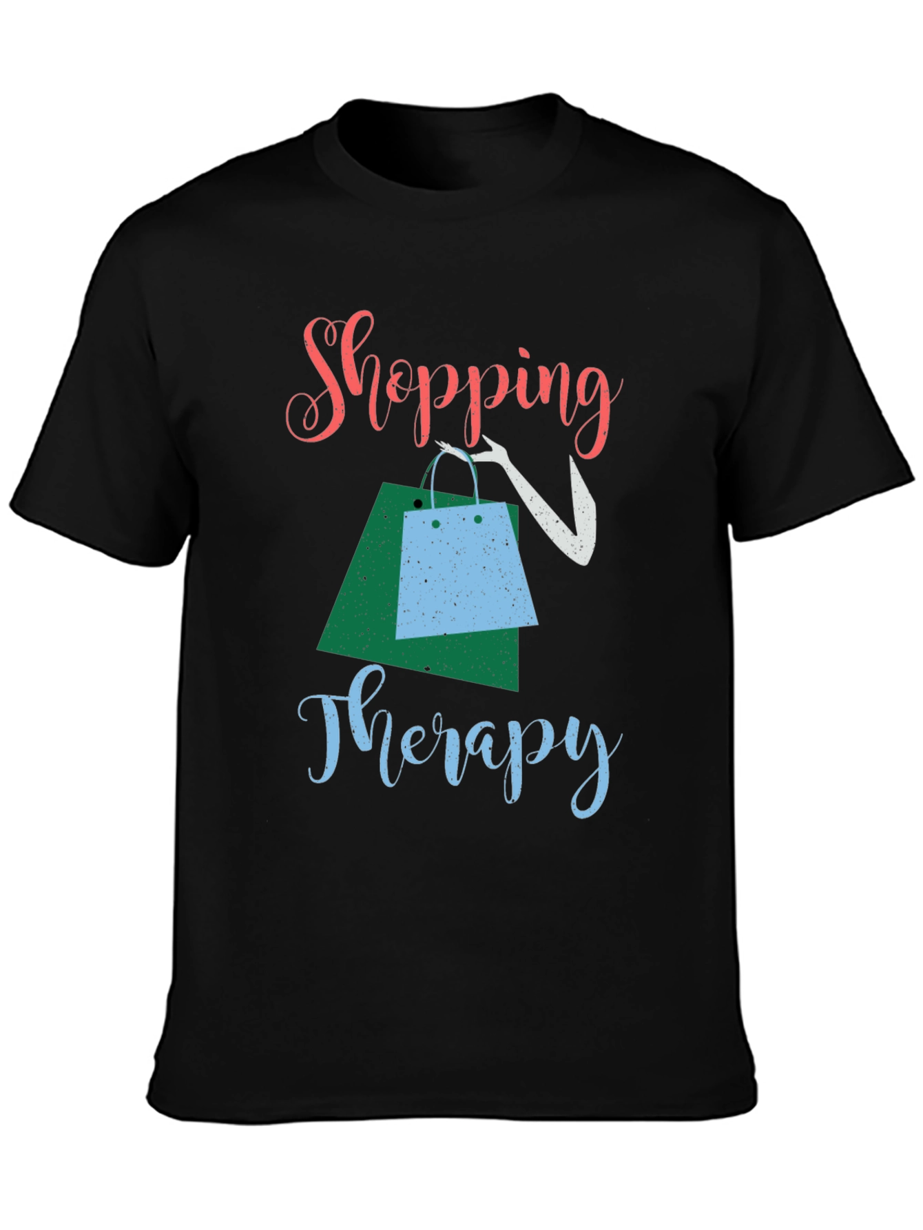 Black Shopping Therapy Tee view 3