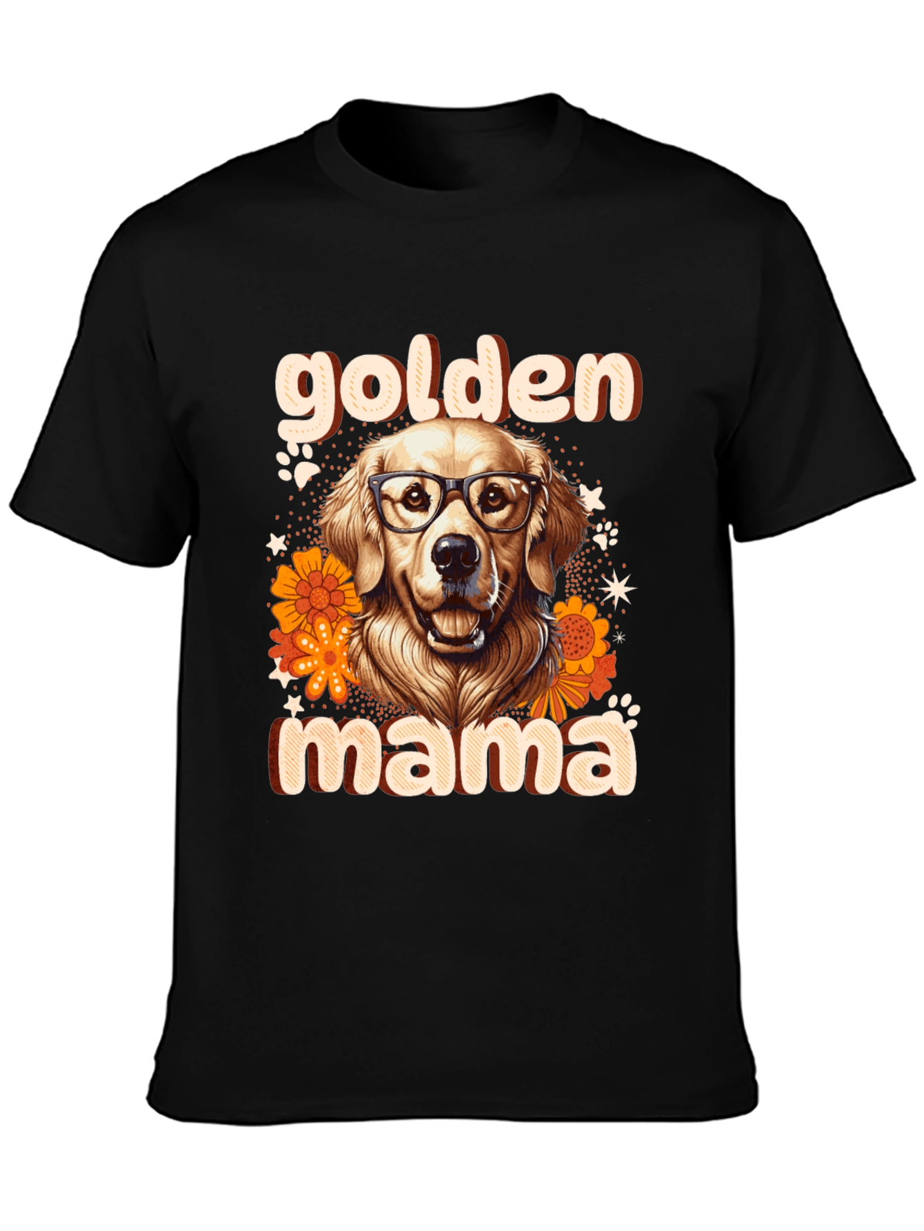 Black Golden Mama Dog T-Shirt view 3