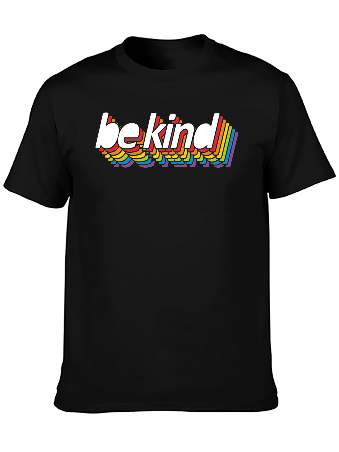 Black Be Kind Rainbow T-Shirt - Stylish Casual Tee view 3