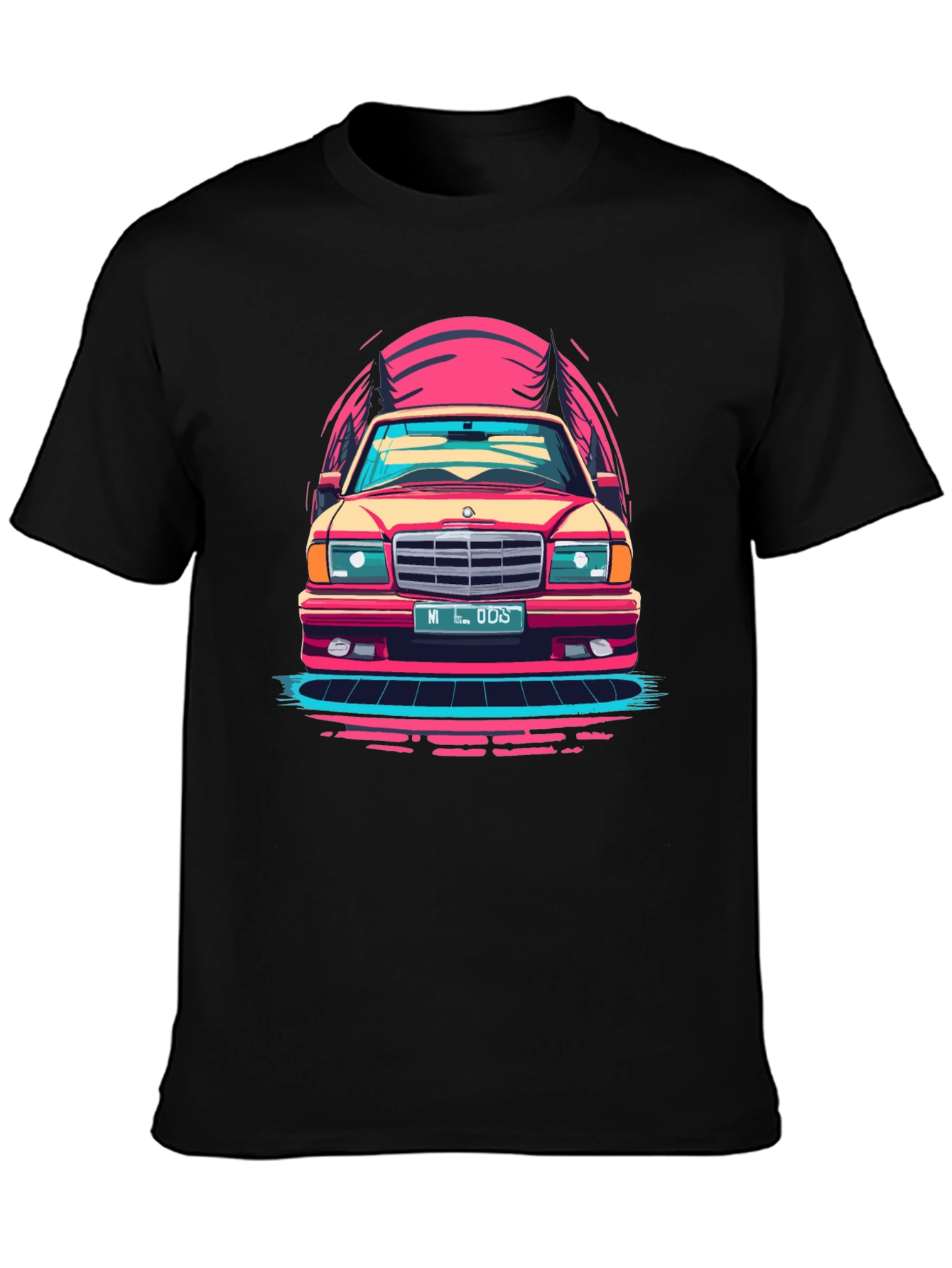 Black Retro Car Graphic T-Shirt - Classic Ride Design view 3