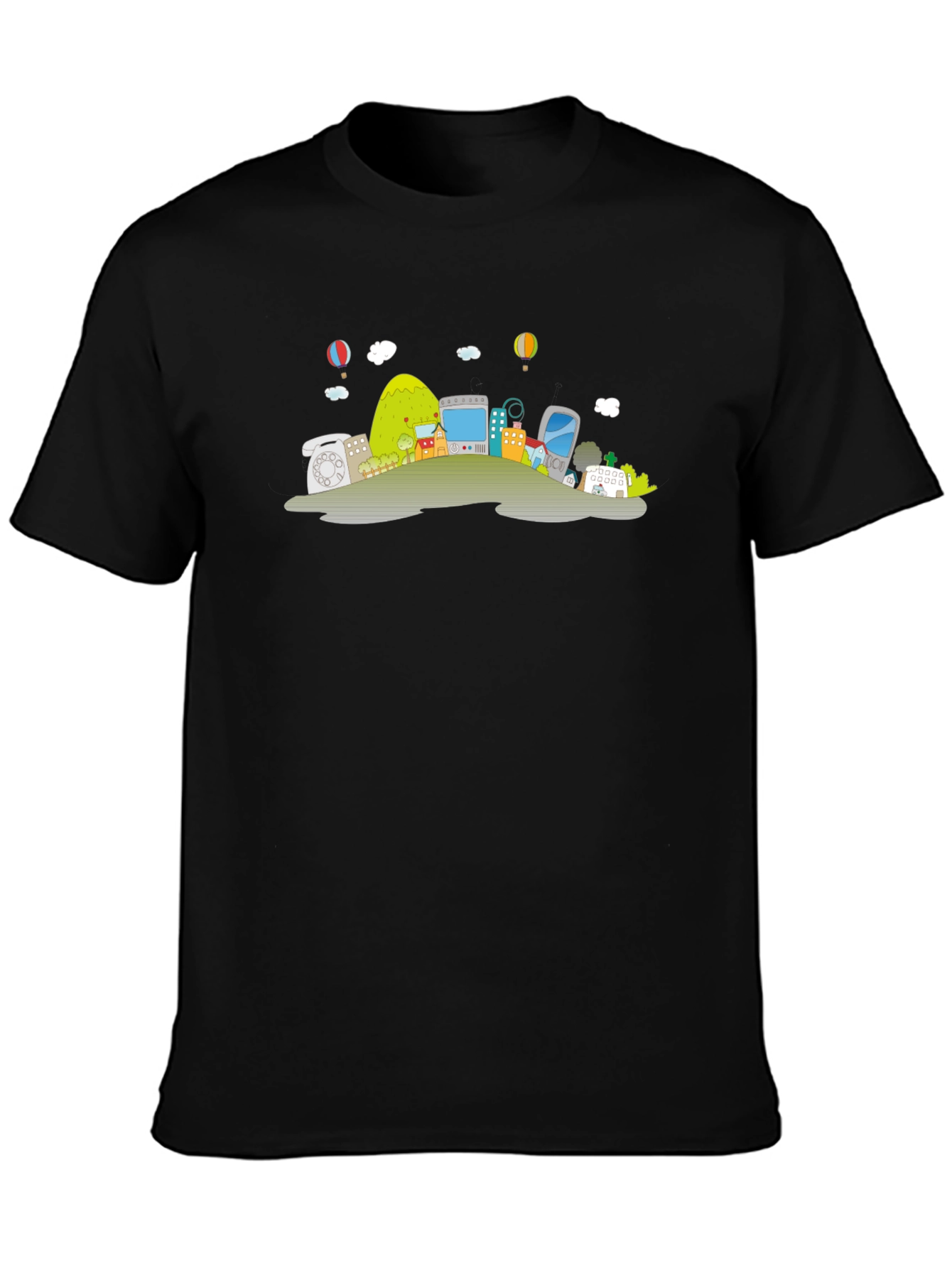 Black Novelty Techscape Black T-Shirt view 3