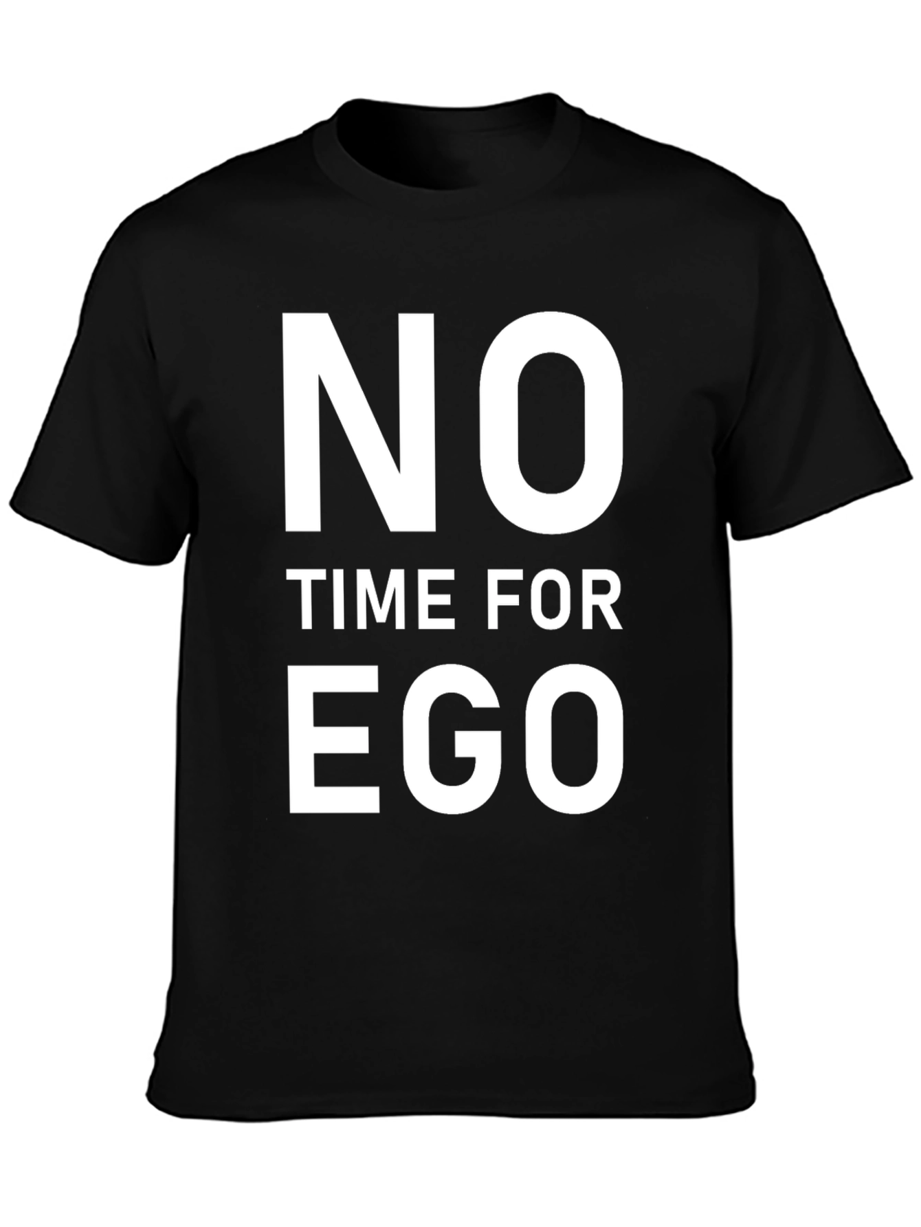 Black No Time For Ego Graphic Tee - Black Cotton T-Shirt view 3