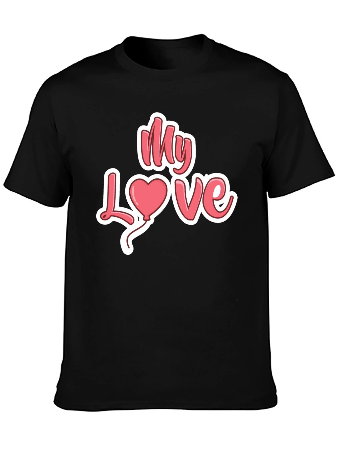 Black My Love Heart Valentine's Day Graphic Tee view 3
