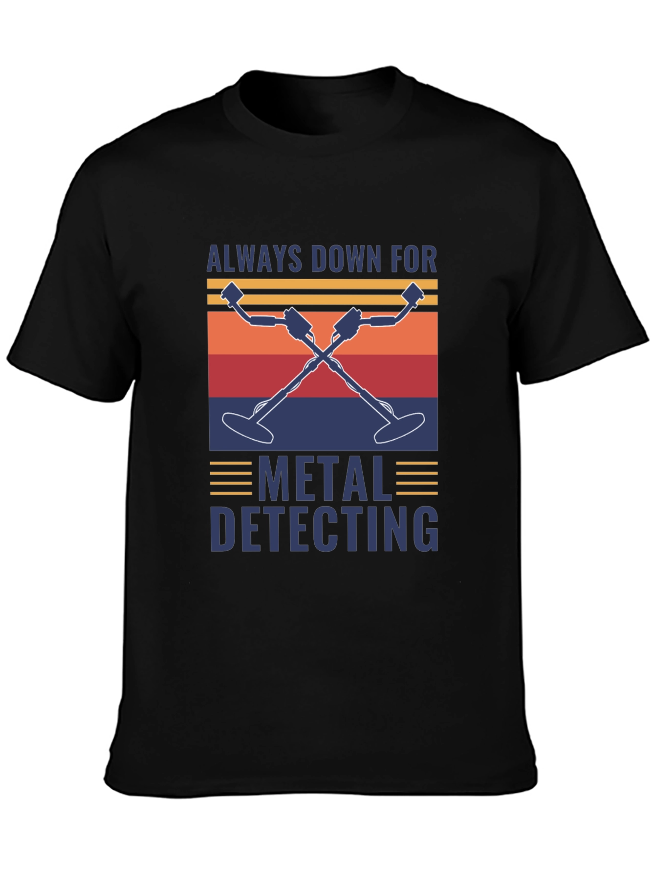 Black Metal Detecting T-Shirt - Always Down For view 3