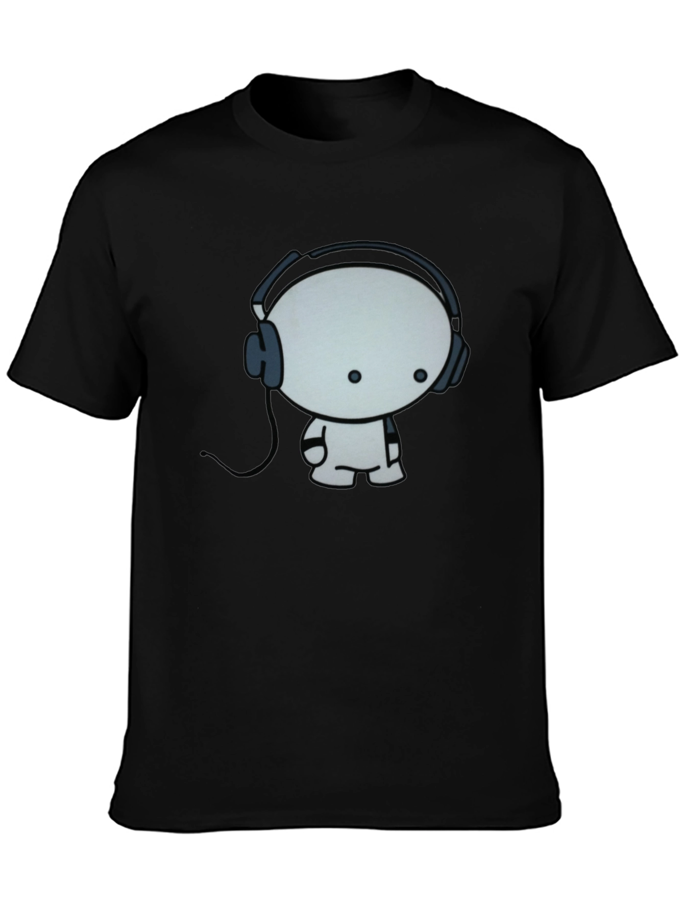 Black Cool Cartoon Character Graphic Black T-Shirt view 3
